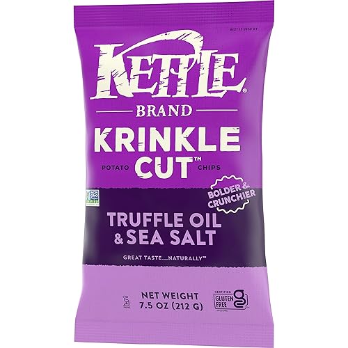 Miniatura 7 de Kettle Brand Patatas fritas, corte de korrinkle, aceite de trufa y patatas fritas de sal marina, 7.5 onzas