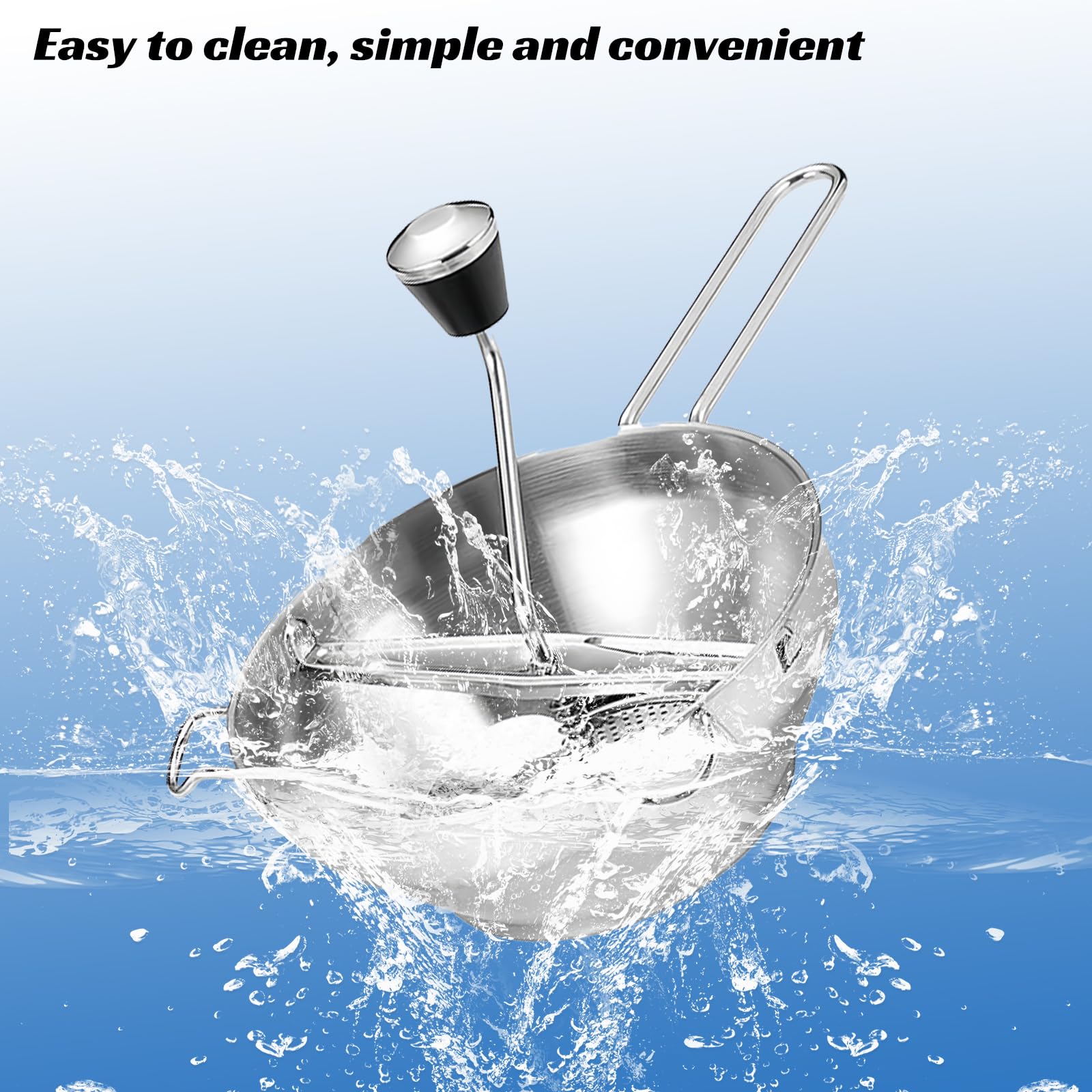 Passatutto Virsus Made In Italy - Acciaio Inox 18/10 Con 3 Dischi, Diametro 24 Cm, Per Purea E Salse - Foto 5