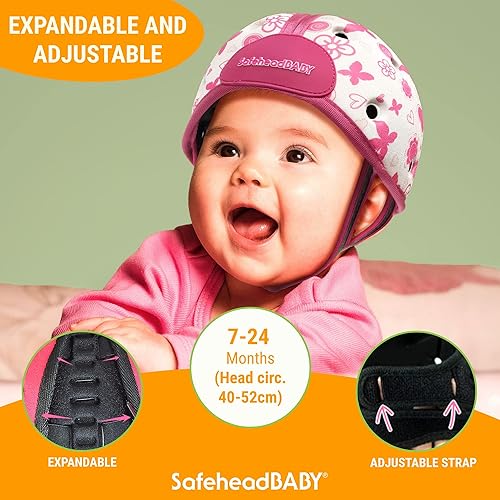 Miniatura 3 de SafeheadBABY Casco de seguridad para bebés, casco para gatear y caminar para bebés, protección para la cabeza de los niños, expandible y ajustable,
