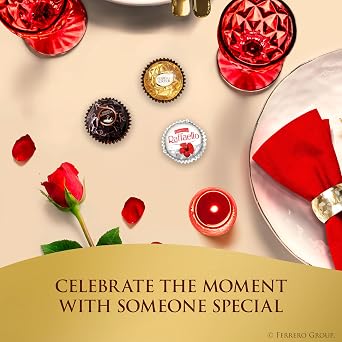 Ferrero Collection Valentine's Day Heart Gift Box, 10 Assorted Hazelnut, Dark Chocolate and Coconut Treats, 3.8 oz