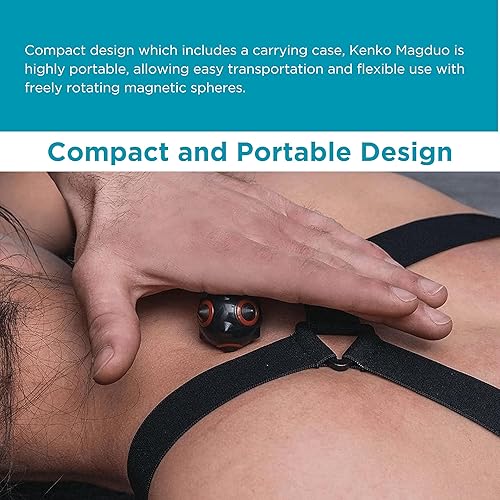 Miniatura 7 de Rodillo de bola de masaje con pinchos para Nikken Kenko MagDuo 13201, masajeador corporal de mano para cuello y hombro, bolas magnéticas con