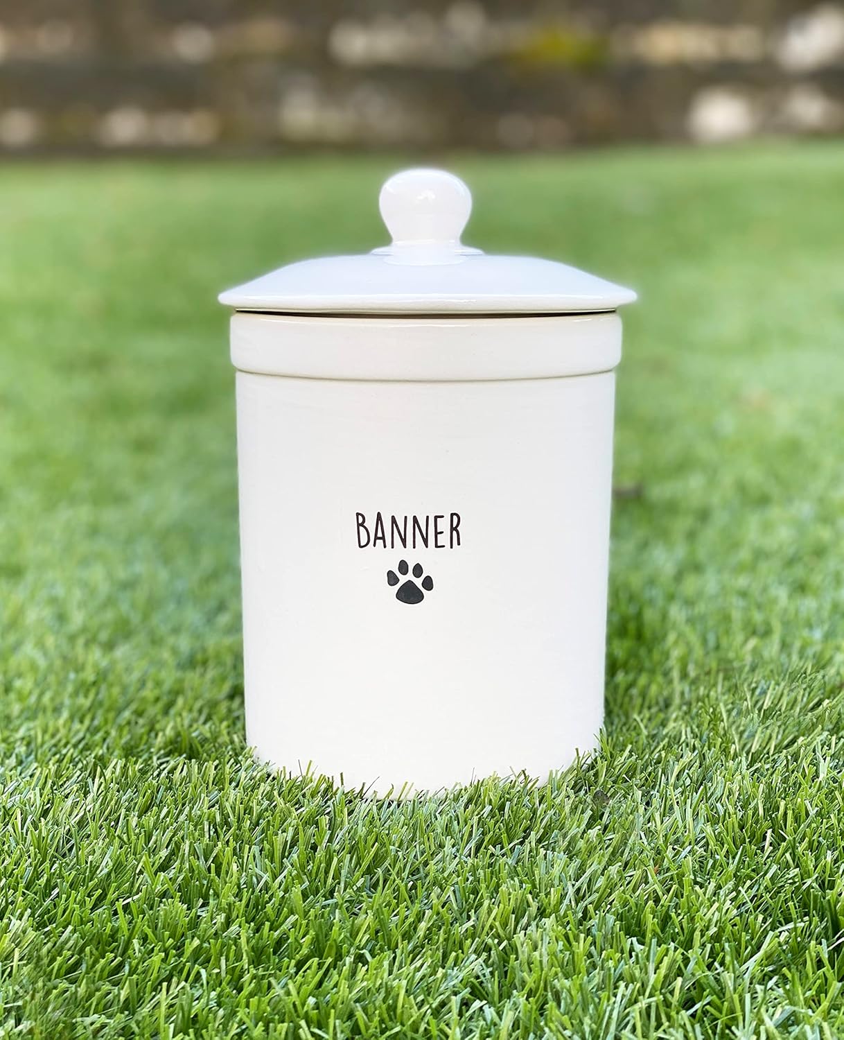 Susabella Large Personalized Pet Treat Jar with Name, Custom Snack Container, Perfect Present for Puppy or Pet Lovers