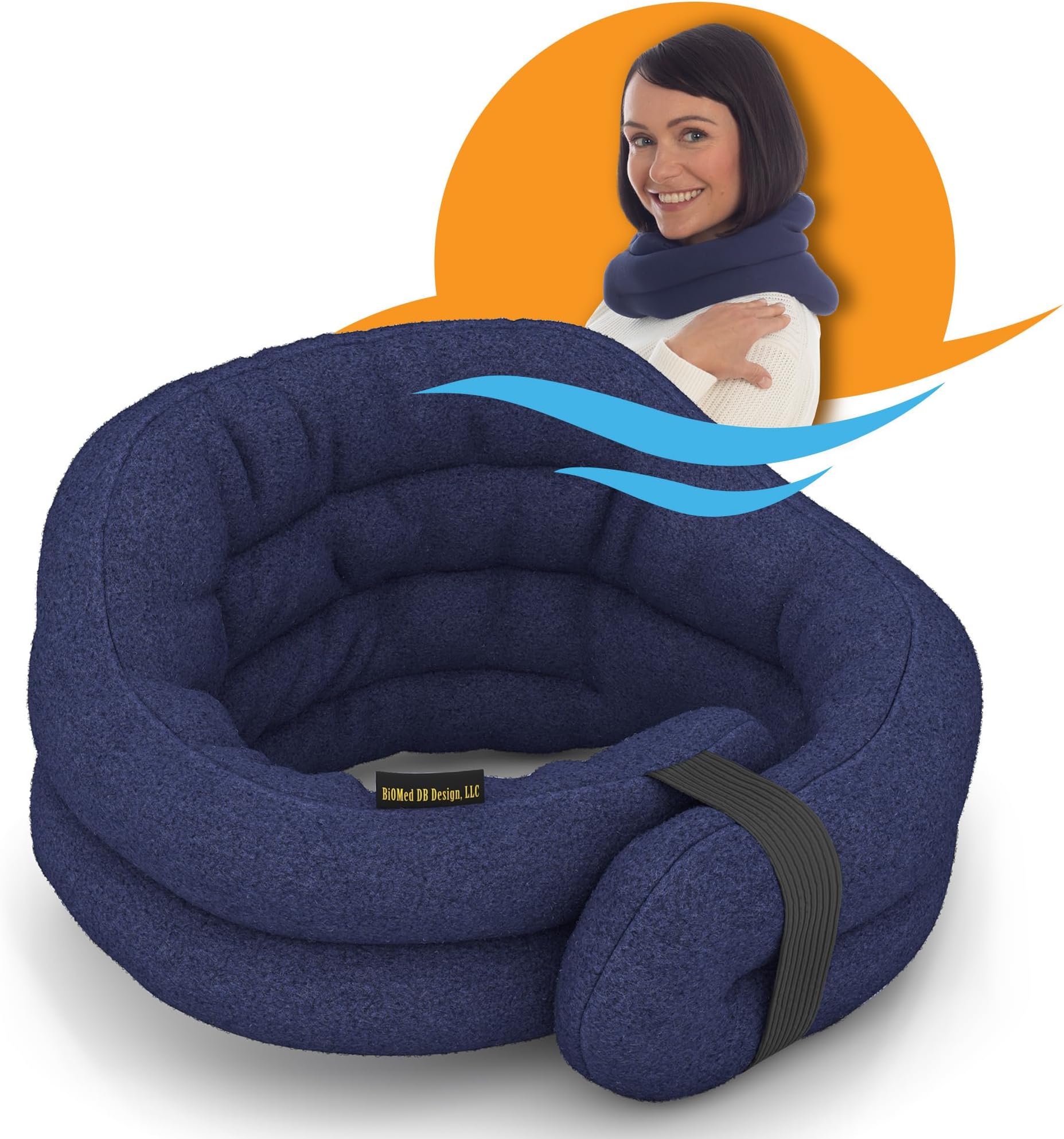 Sunny Bay Hands-Free Unscented Neck Heating Wrap 2.5 Pound Navy Blue