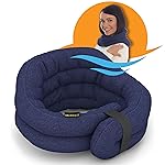 SunnyBay Microwave Heating Pad, Microwavable Heated Neck and Shoulder Wrap, Hands-Free Weighted Moist Hot or Cool Pack, Soft Fleece Cover and Flaxseed Filling, 26 Inch Length, Made in USA, Navy