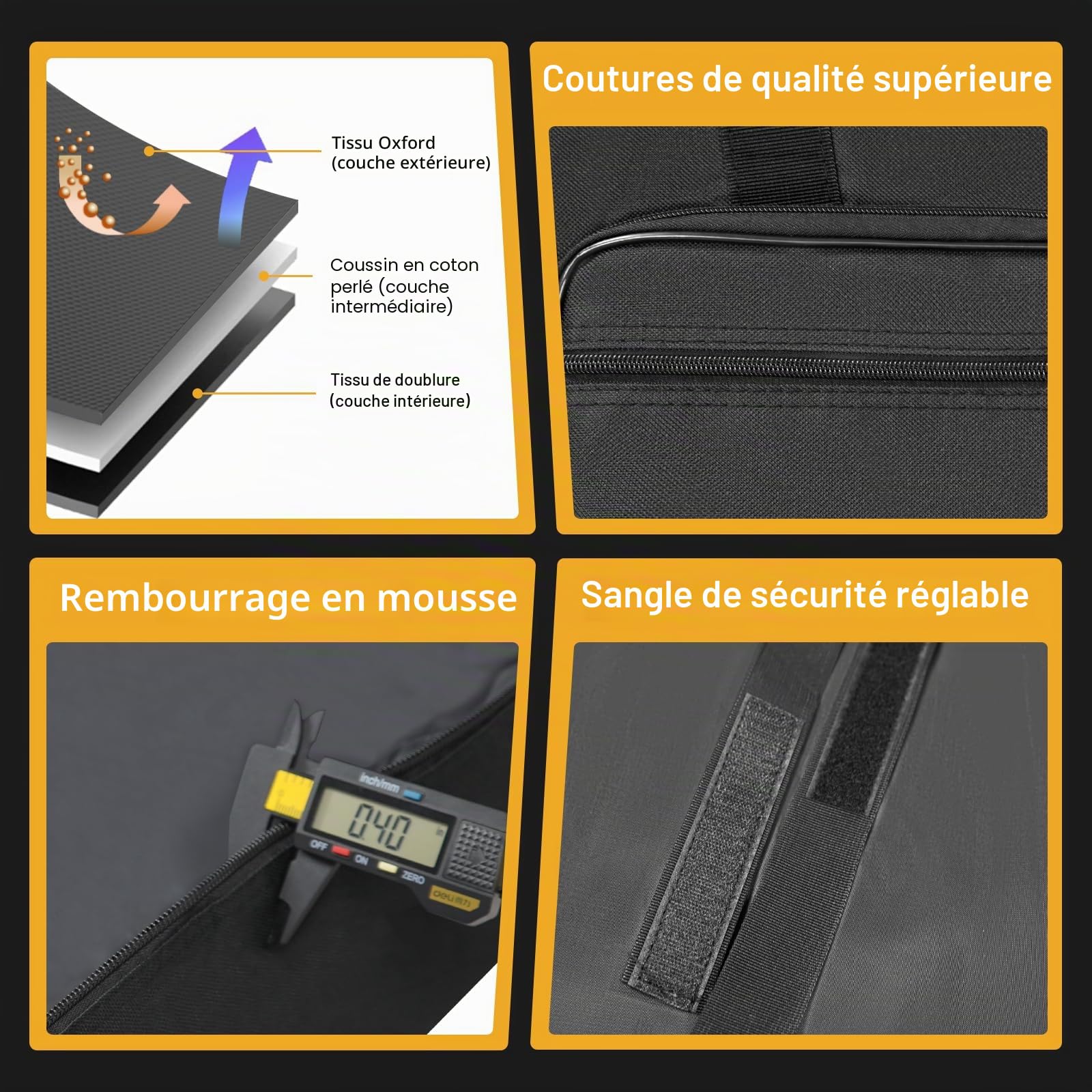 SUNDOY Housse de transport 61 touches pour piano électrique, clavier - Fabriqué en Oxford 600D avec rembourrage en coton de 10 mm - Léger, durable et voyage (105 x 15 x 43,5 cm)
