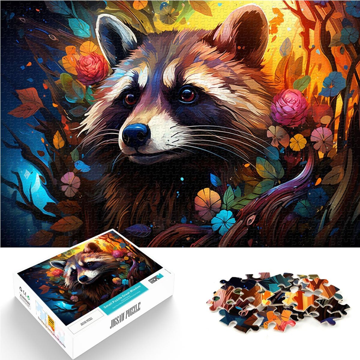 2000 Piece Jigsaws for Adults Puzzle raccoon Challenging Game Gifts Birthday Present, Gifts, Wall Art 27.56 in x39.37 in for teenager Age 14 Years Up โ image 1