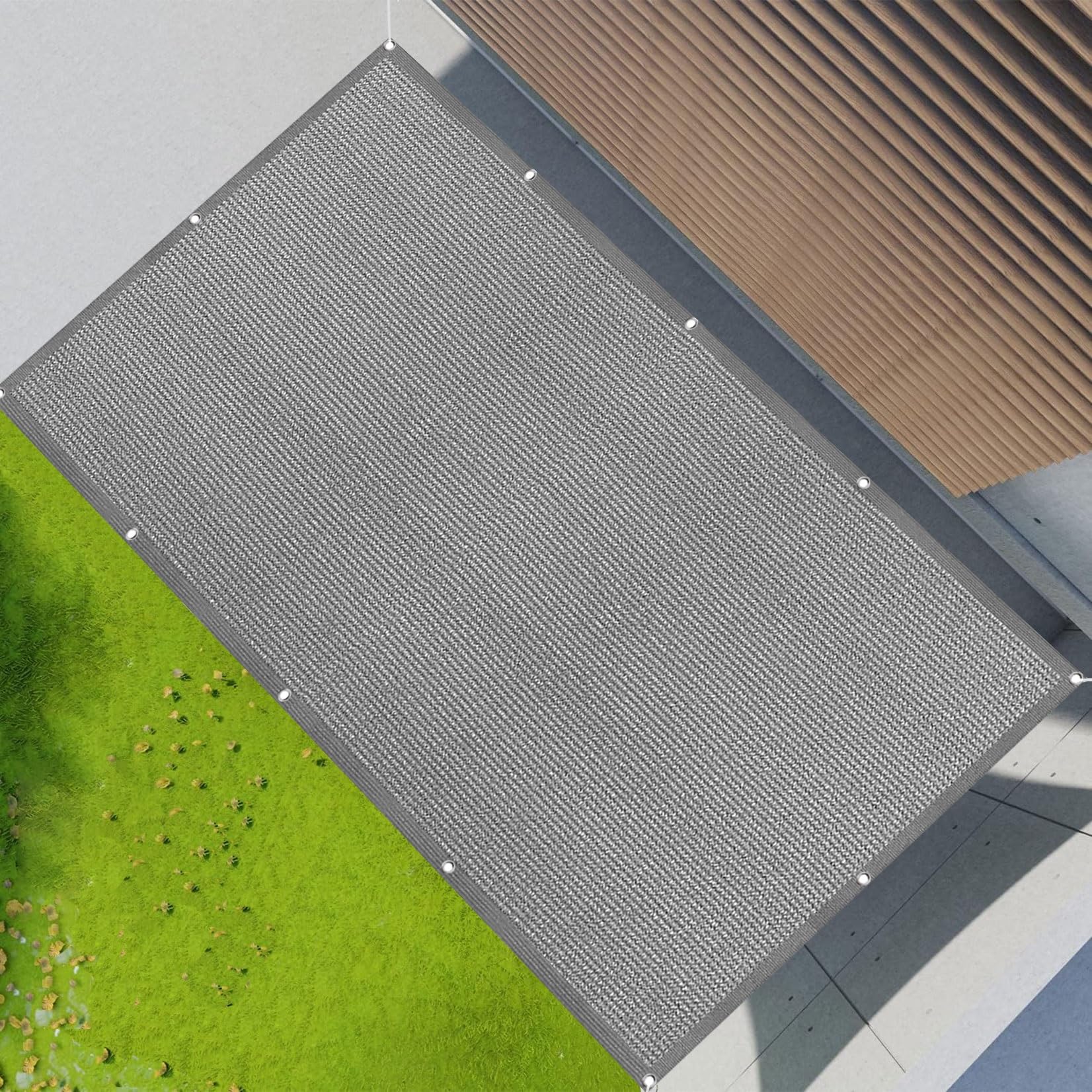 Voile solaire résistant aux UV et déchirures 2.3 x 4.5 m avec cordons gris