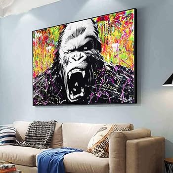 カラフルなグラフィティゴリラ像 Amazon.co.jp: カラフル ゴリラ 人形,第 キングコング 彫像