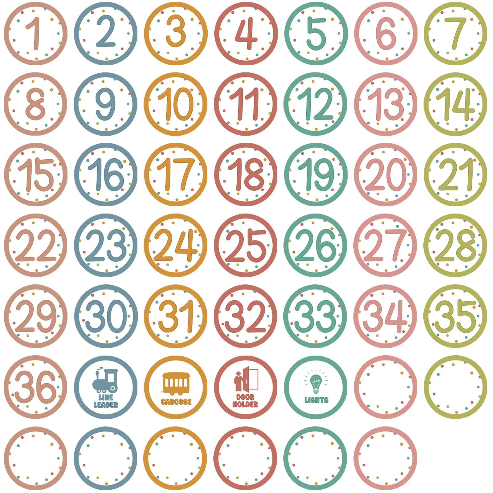 Line up Spots for Classroom Floor 48Pcs Floor Number Stickers for Classroom Must Have Vinyl Numbers Stickers for Back to School Kindergarten Preschool