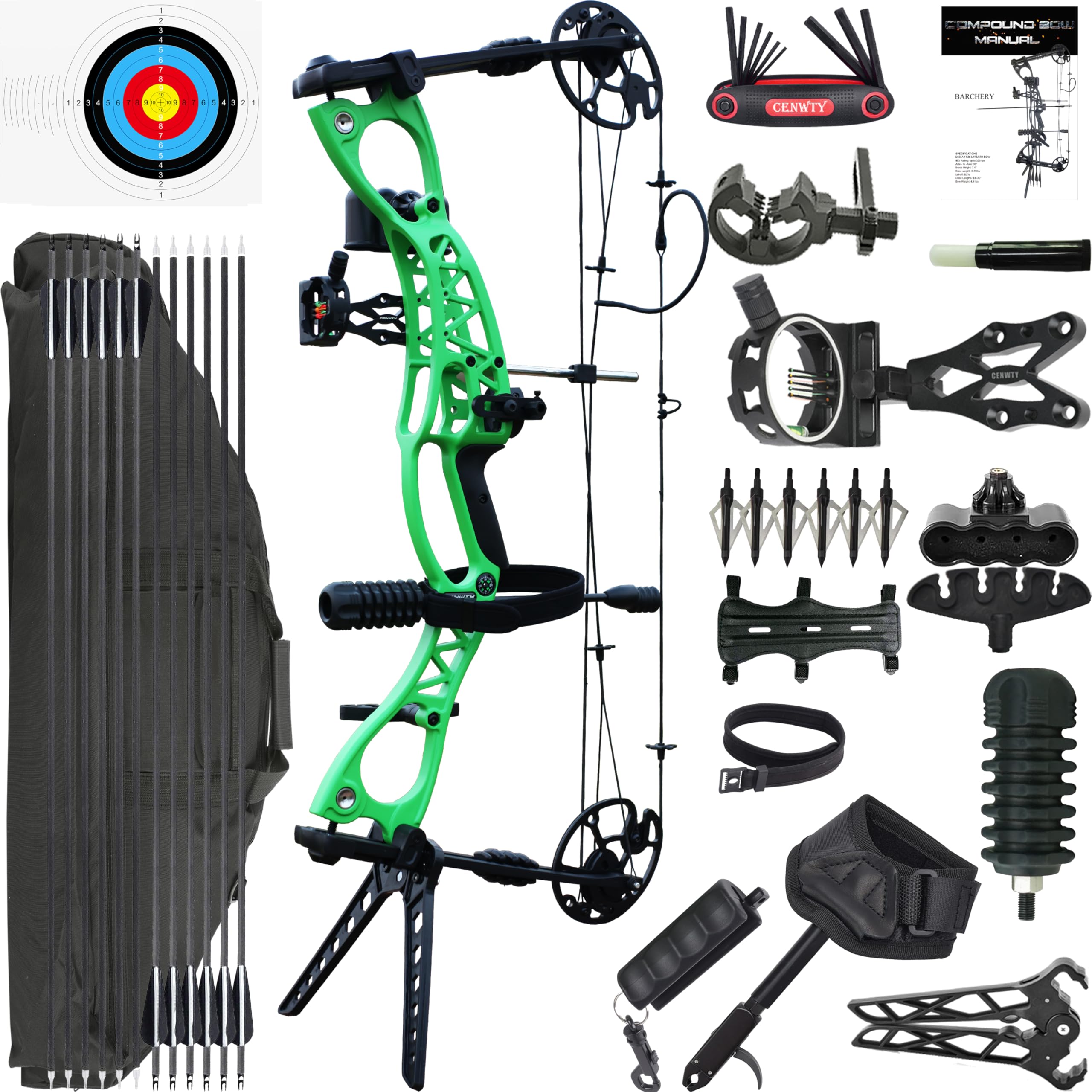 0-70 LBS Arco Compound Set Adulto Arco da Caccia e Pesca con L'Arco Freccia e Arco Composto Set Arco per Tiro con L'Arco Caccia Bersaglio Tiro Pratica LRT/RTH