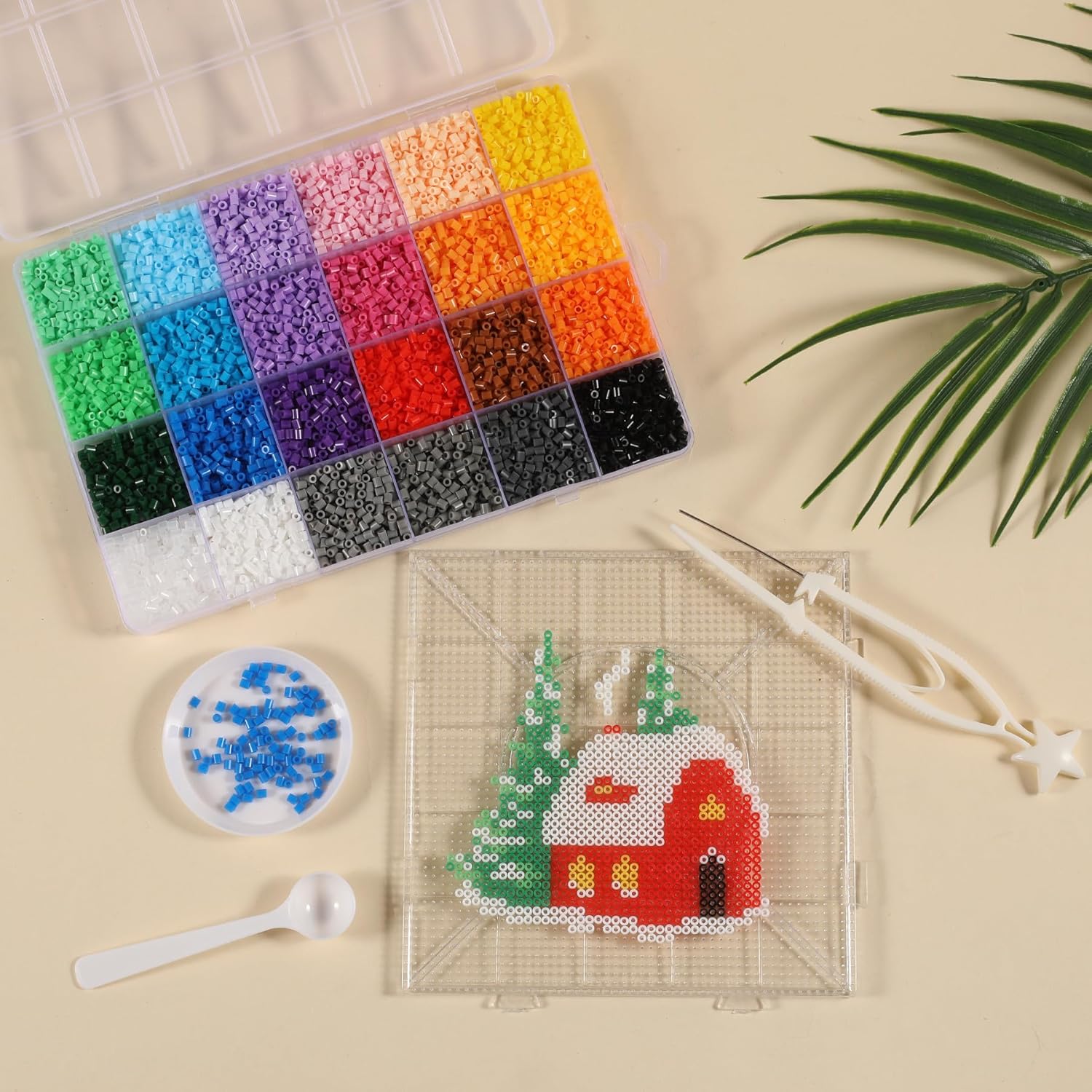 8400 Pcs Fuse Beads Kit-24 Colors, 2.6mm Mini Melty Beads Set for DIY Crafts, Mosaic Art, Home Decor & Creative Projects Gifts for Christmas and Birthday (MC24-1A) - Image 3