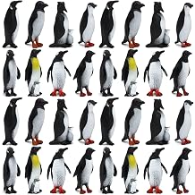 ONEST 32 Pieces Miniature Penguin Figurines Plastic Arctic Animal Figures for Fairy Garden Micro Landscape Winter Decor