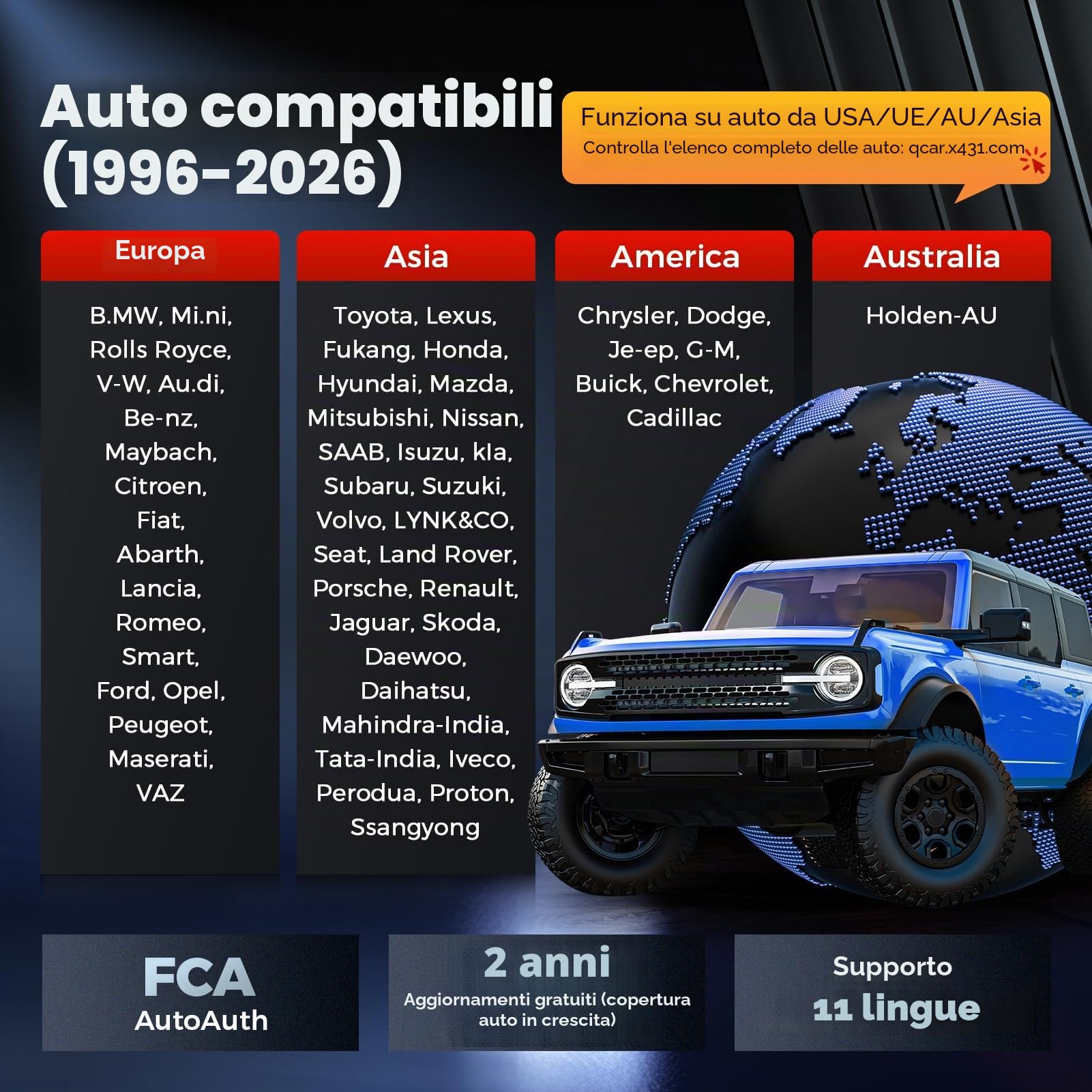 LAUNCH X431 CRP919X Lite Diagnostico OBD2, Strumento di Scansione Bidirezionale Scanner per Tutti i Sistemi, 32+ Servizi, Autenticazione FCA AutoAuth, AutoVIN, 2 Anni di Aggiornamenti Gratuiti