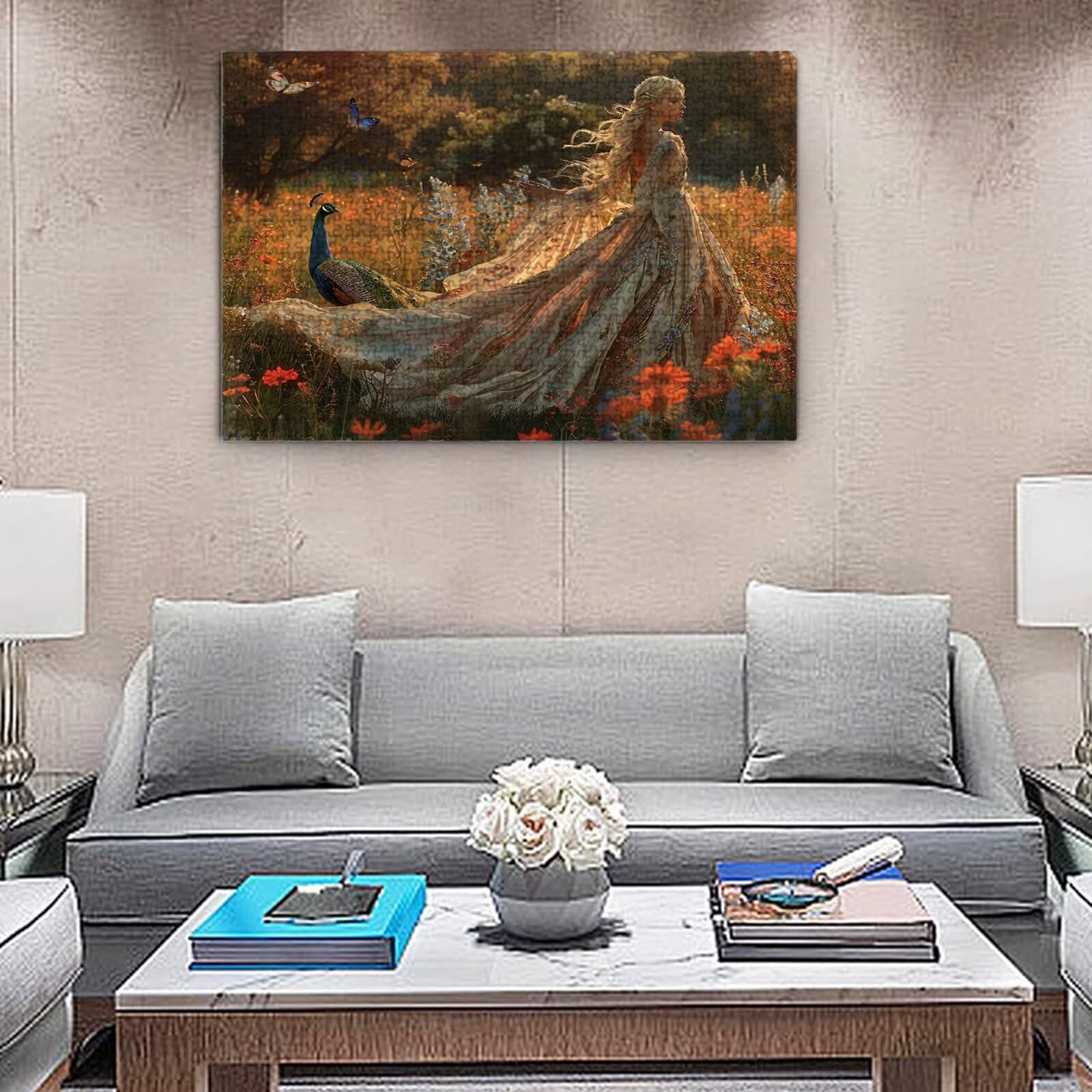 Jigsaw Puzzle, 1000 Pezzi Puzzle Classici, Donna. Puzzle Rilassamento Intelligence, Mpossibile Difficile Puzzles impegnativo per adulti Puzzles per Gioco Familiare, Regalo per Amore Amico Paone K0F917