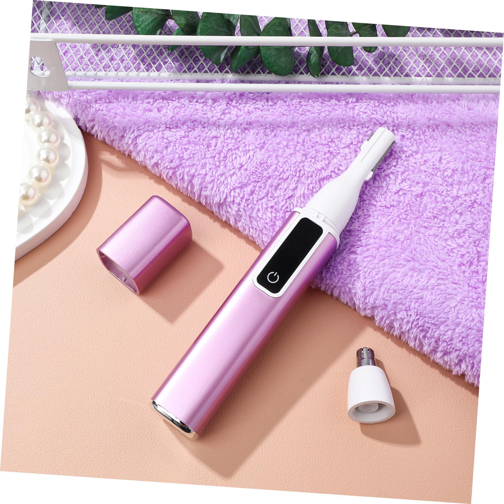 Homoyoyo Epilatore Elettrico Donna Ricaricabile USB Multifunzione con Display Digitale Velocità e Testina Sostituibile Trimmer Viso Naso Sopracciglia Portatile per Uso Quotidiano