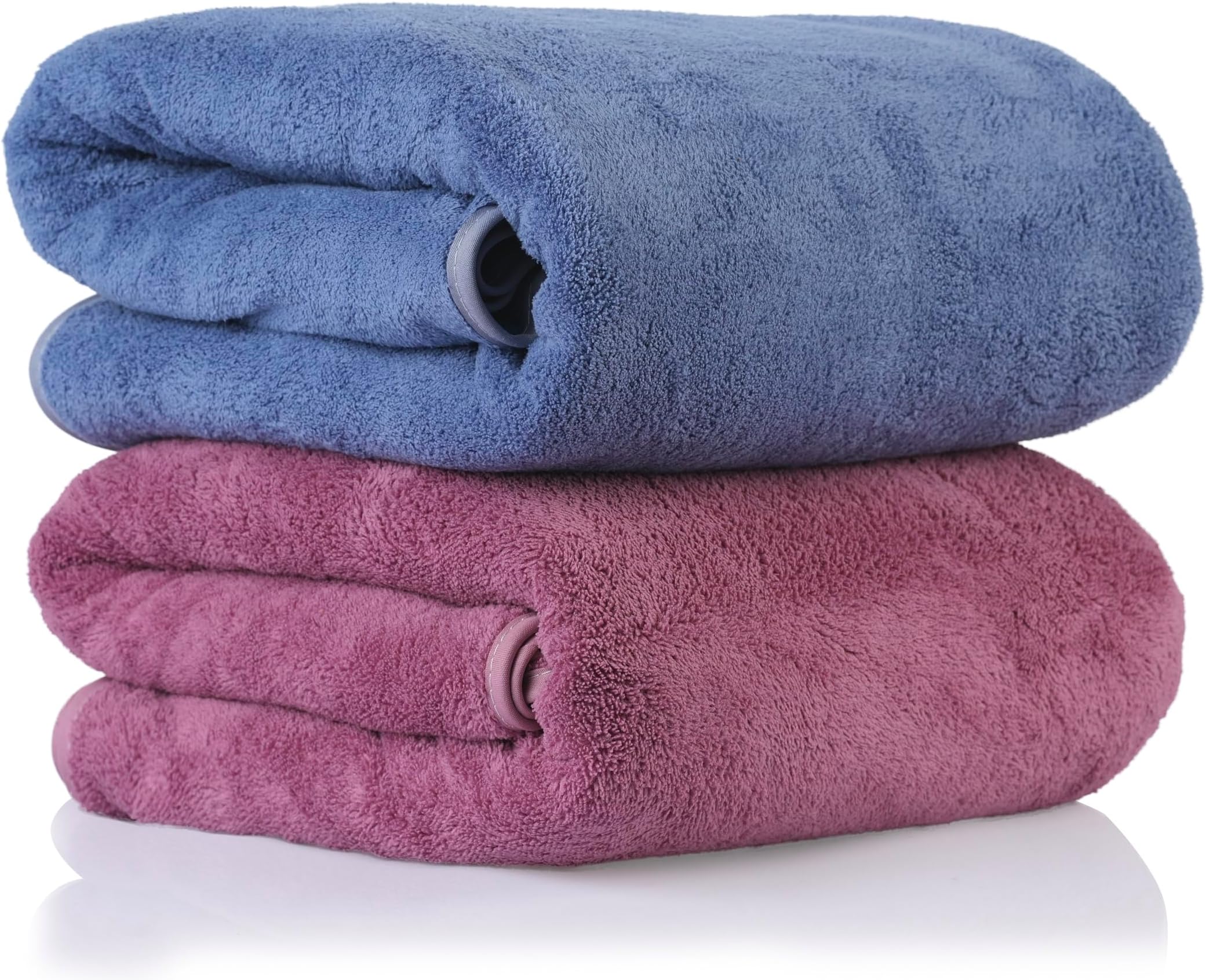 Microfiber Large Bath Towel | Quick Dry Super Absorbent - Bath Towel for Men and Women | Grey | Towel for Bath, Travel, Gym, Beach, Pool, and Yoga (70 X 140 CMs) (Blue/Redwine)