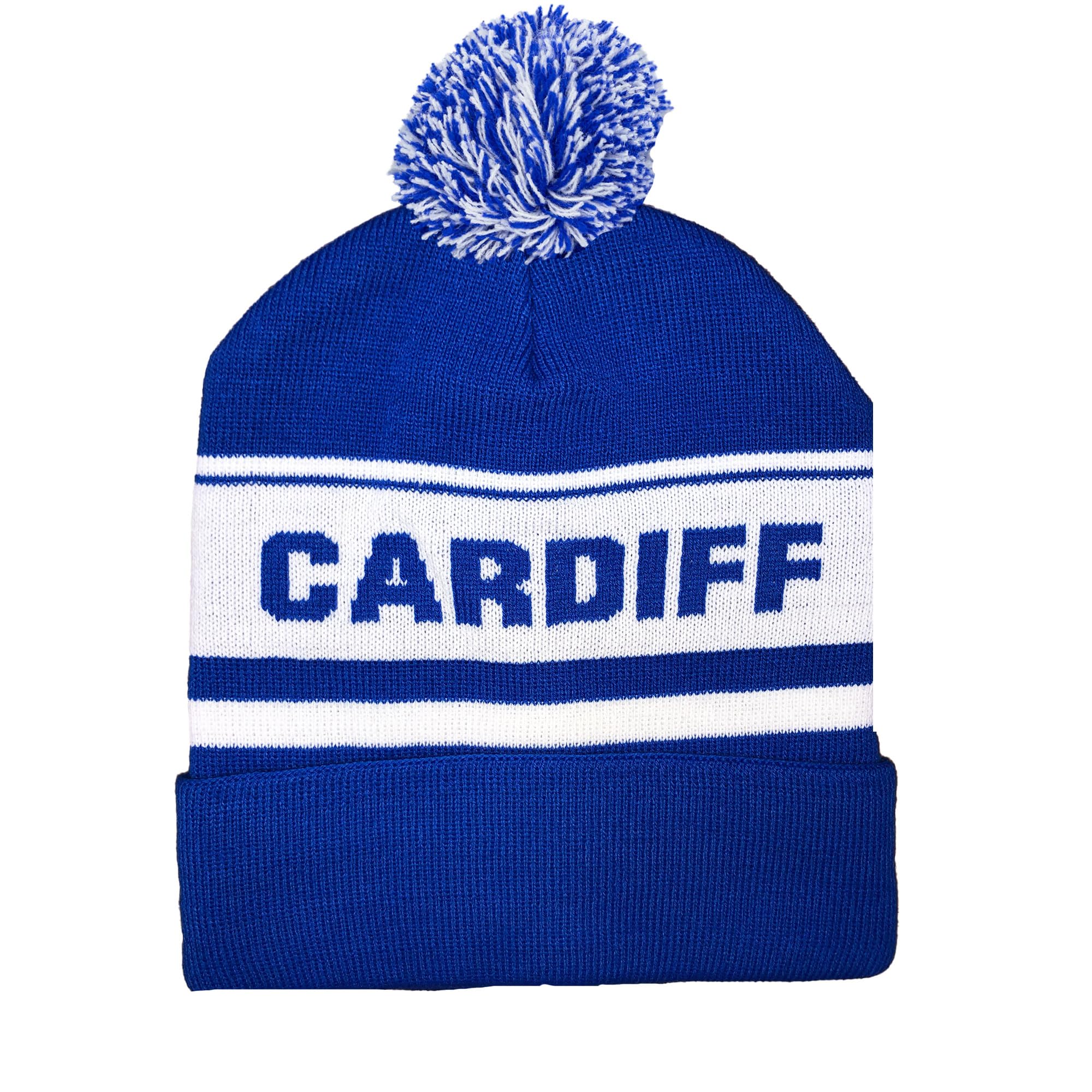 Cardiff Blue and White Ski Bobble Hat - Stylish Winter Beanie for Bluebirds Fans - Ultimate Football Hat for Comfort and Warmth
