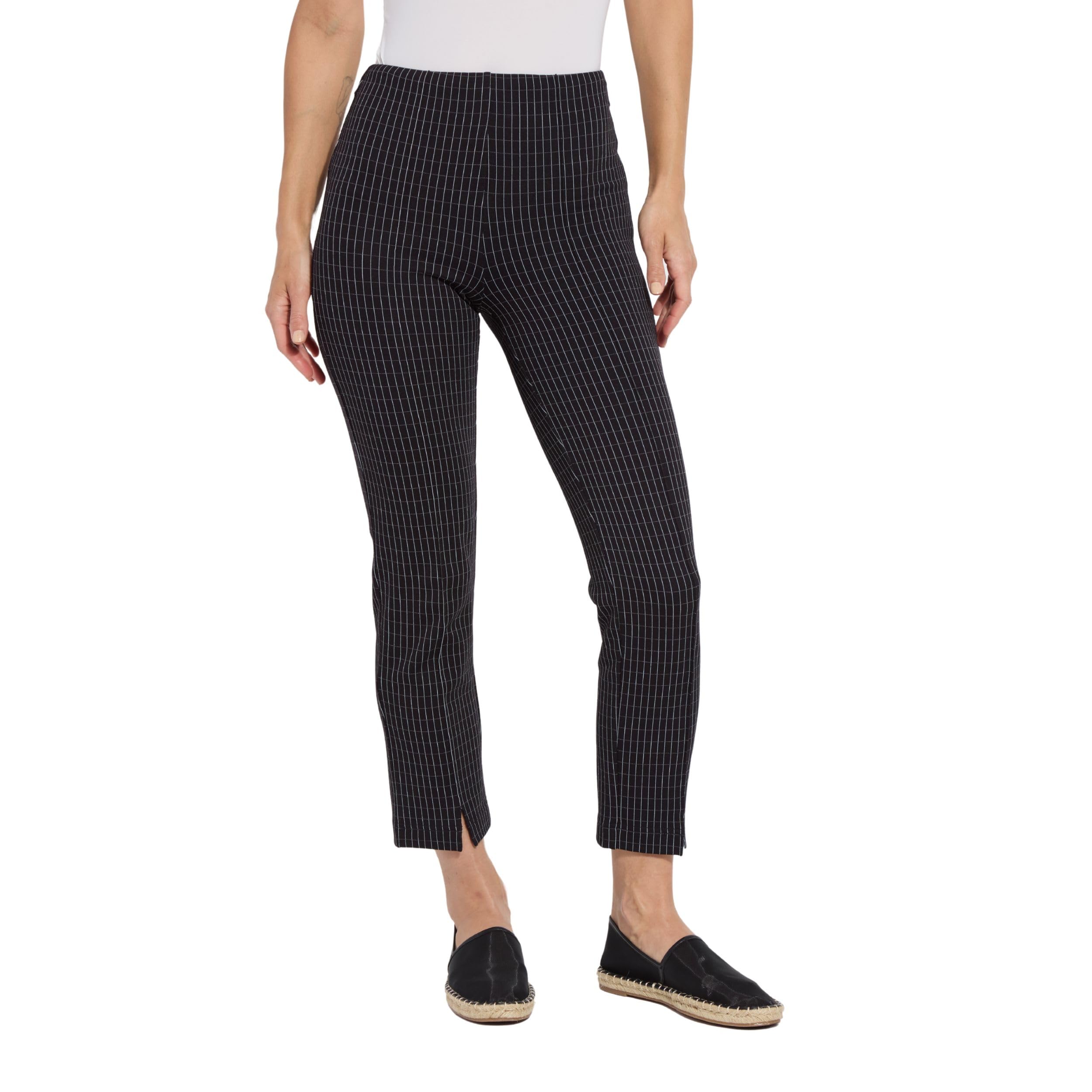 Lyss Wisteria Pattern Ankle Pants for Women High Waisted Plaid Dress Pants with Stretch Slim Fit Work Trousers