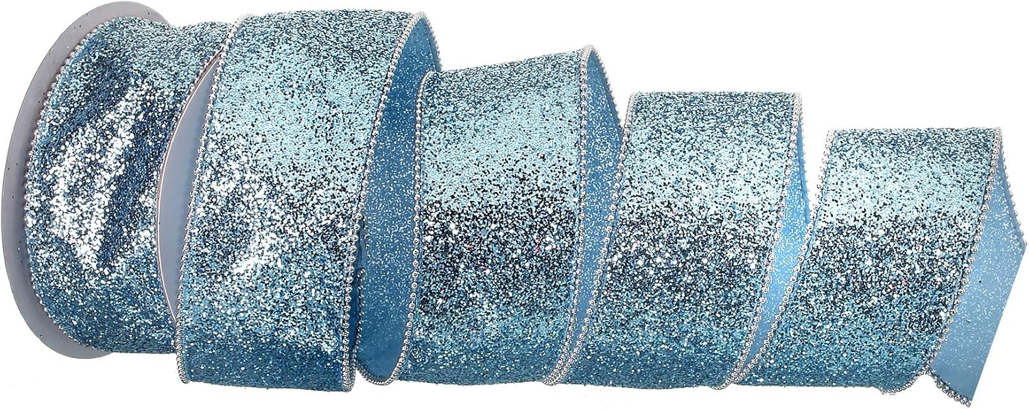 Regency International 2.5" X 10 Yard Beaded Edge Ocean Wired Ribbon