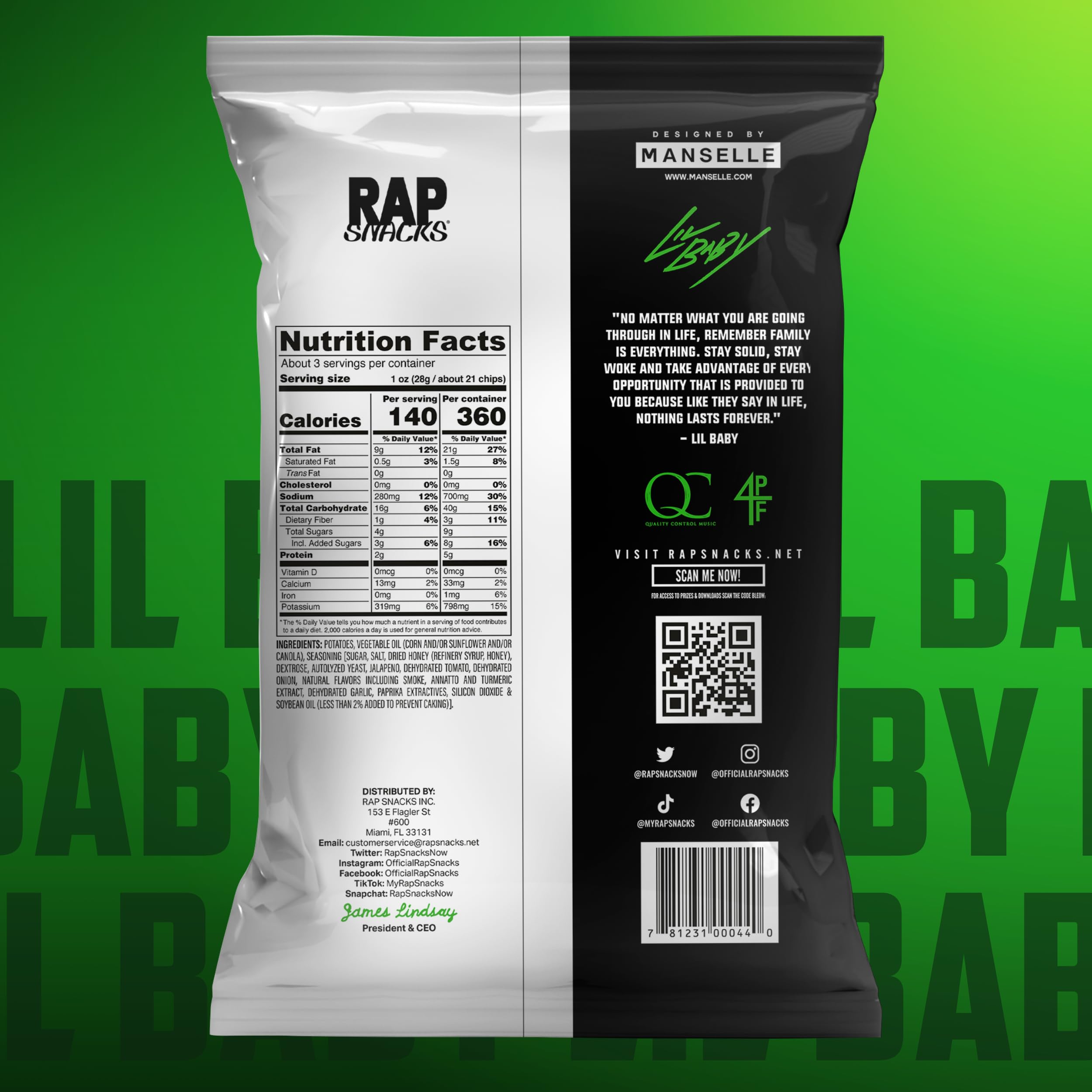 Amazon.com: Rap Snacks Lil Baby Honey Jalapeno Potato Chips 2.5 Oz
