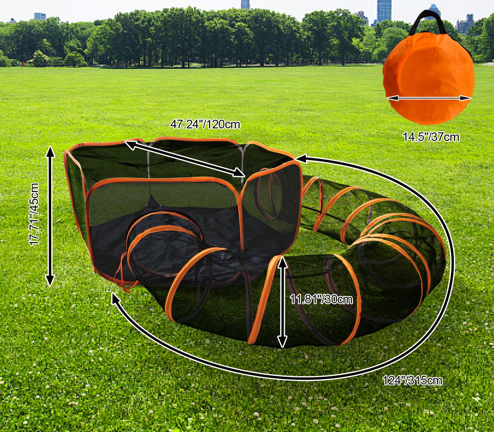 Homegroove Recinzioni per gatti da esterno, recinto per gatti da interno, box pieghevole portatile per gatti (tenda per gatti e tunnel per gatti) per più gatti e piccoli animali, tenda con borsa per