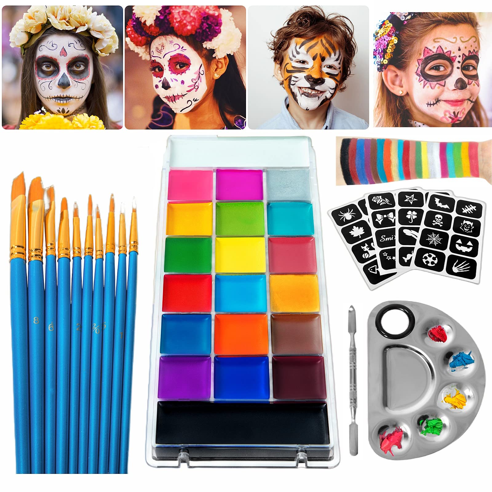 Buy Face Paint Cosplay Makeup Palette, 20 Colors Professional Oil Body