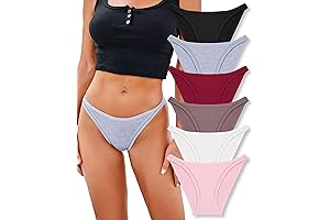 6-Pack Cotton Bikini Panties for Women: Comfy, Breathable Low-Rise Basics