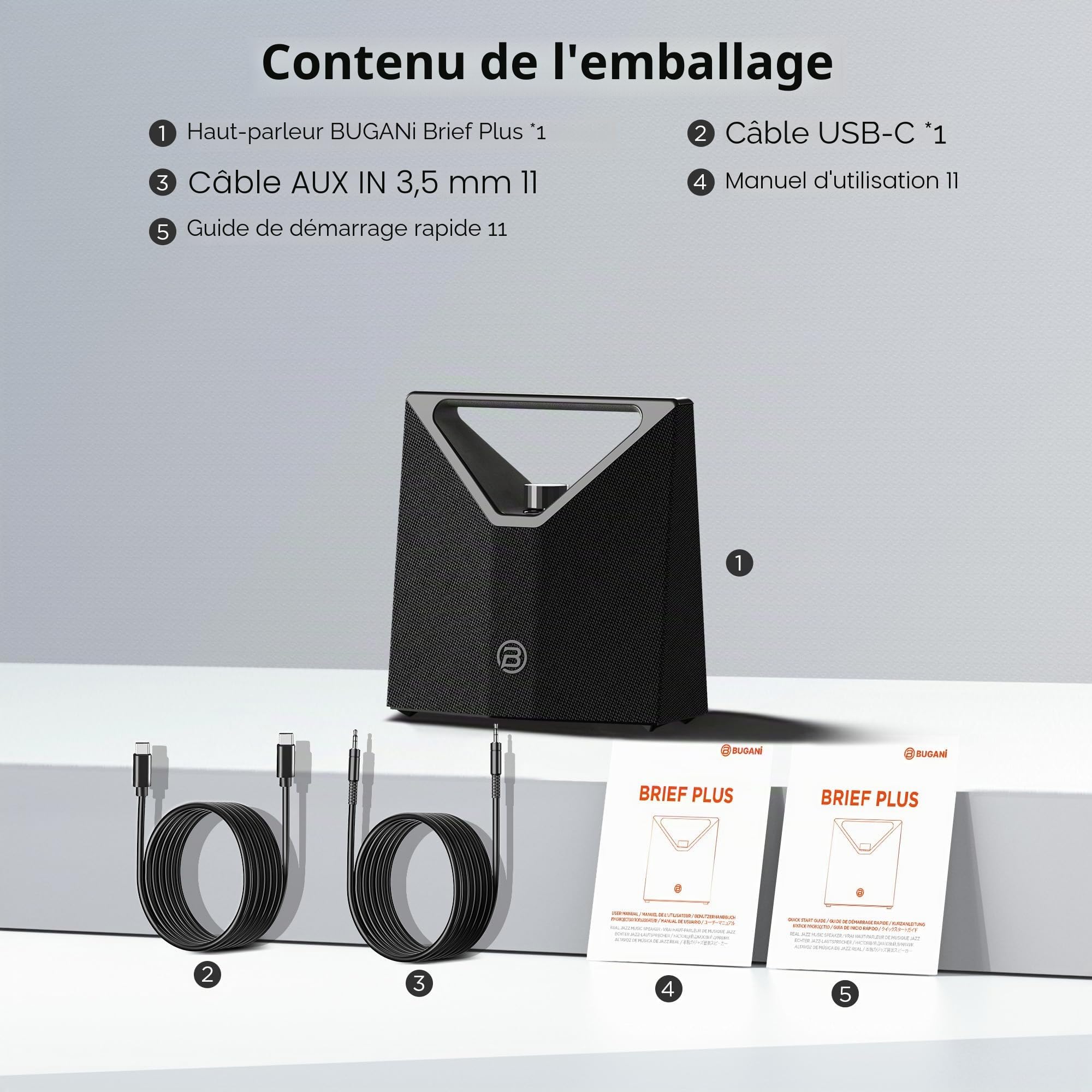 BUGANI Enceinte Bluetooth Puissante, 80W Portable Haut-Parleur Bluetooth étanche sans Fil, Basses Profondes 24h, IPX7, Bluetooth 5.4 TF/AUX, Grand pour Camping Plage l'extérieur, Cadeau