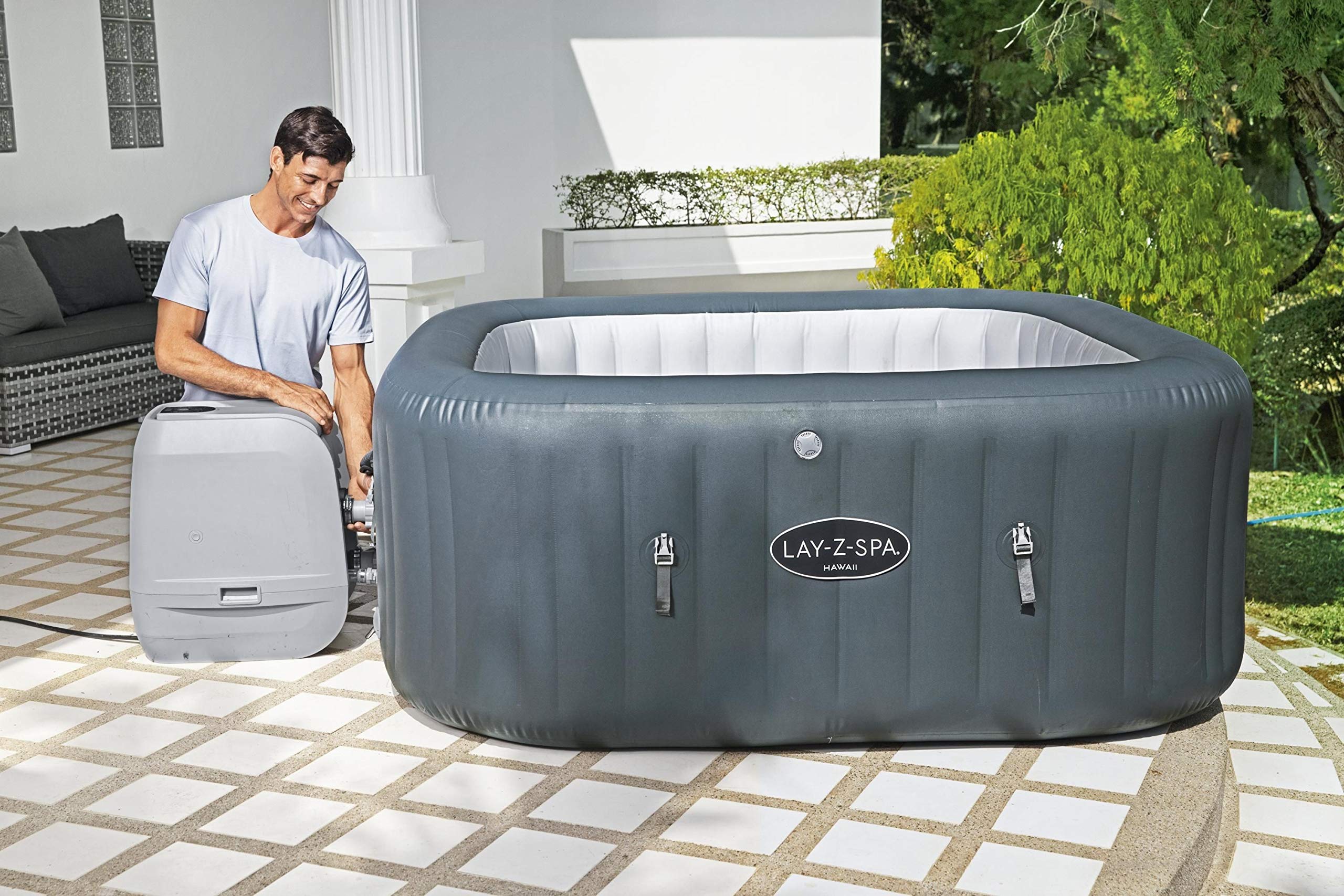 Bestway 60031 Minipiscina idromassaggio gonfiabile Hawaii Lay-Z-Spa HydroJet Pro