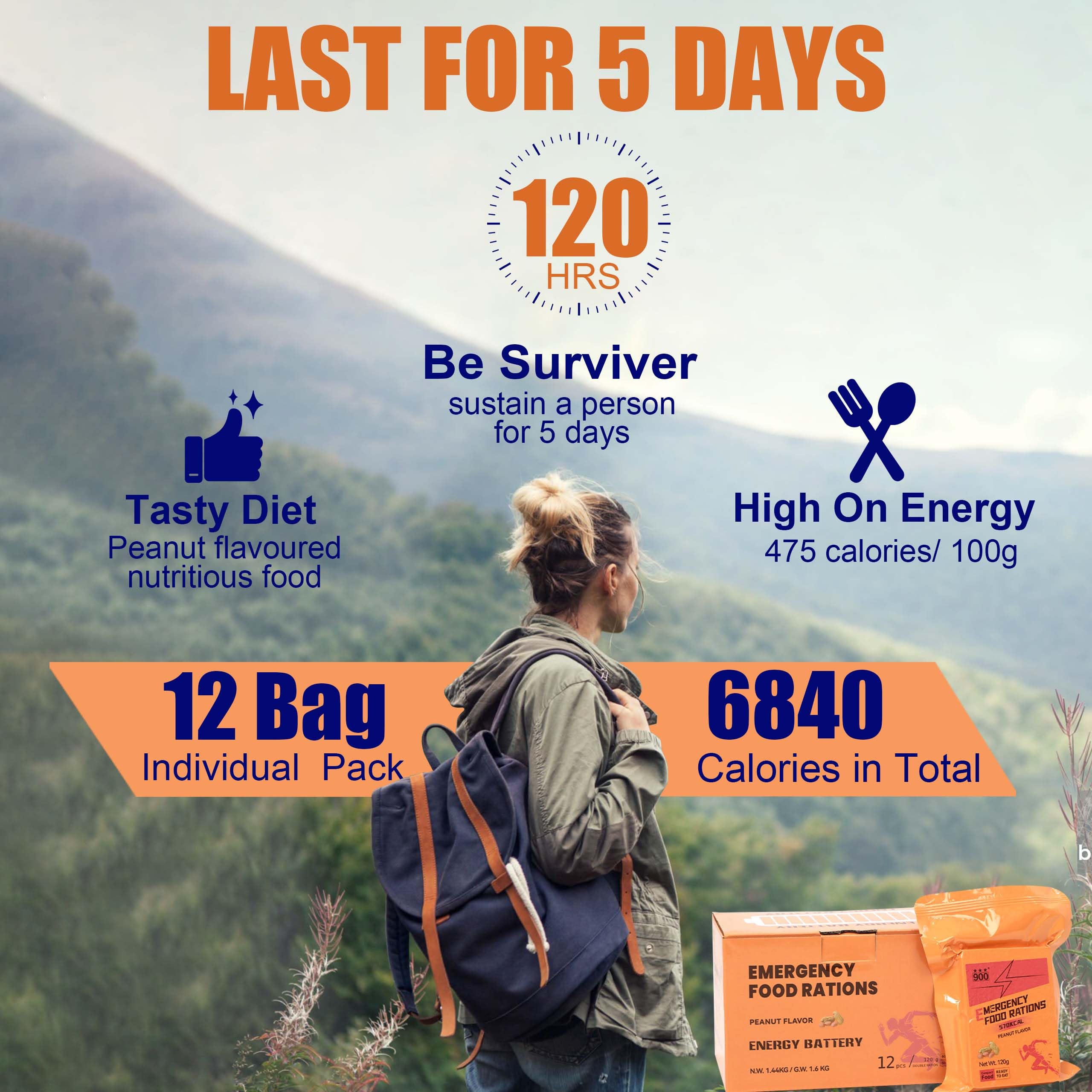 Emergency Food Supply, Peanut Hardtack, Mre Meals Military 2025, Emergency Meals Survival Bars - Image 4
