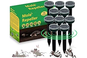 10-Pack Solar Mole Repellent Outdoor Ultrasonic