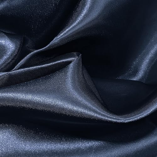 Miniatura 7 de VACVELT The Yard, tela de satén azul marino de 60 pulgadas de ancho, tela de satén brillante y suave, tela de satén sedosa para vestidos de novia,