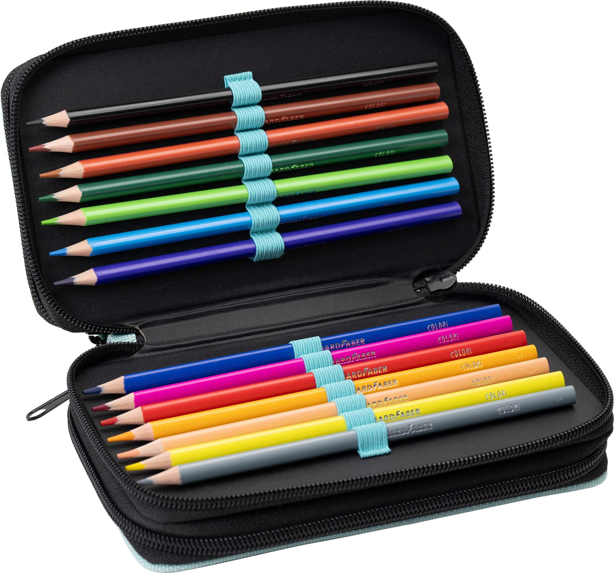 Eberhard Faber Triple Decker 577475 Pencil Case with 36 Writing Utensils Panda with 3 Zips - Image 3