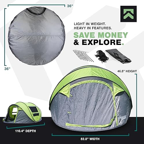 Miniatura 7 de KNOX Tienda de campaña desplegable para camping, tiendas instantáneas para camping, tienda de campaña fácil desplegable para 4 personas, tienda de
