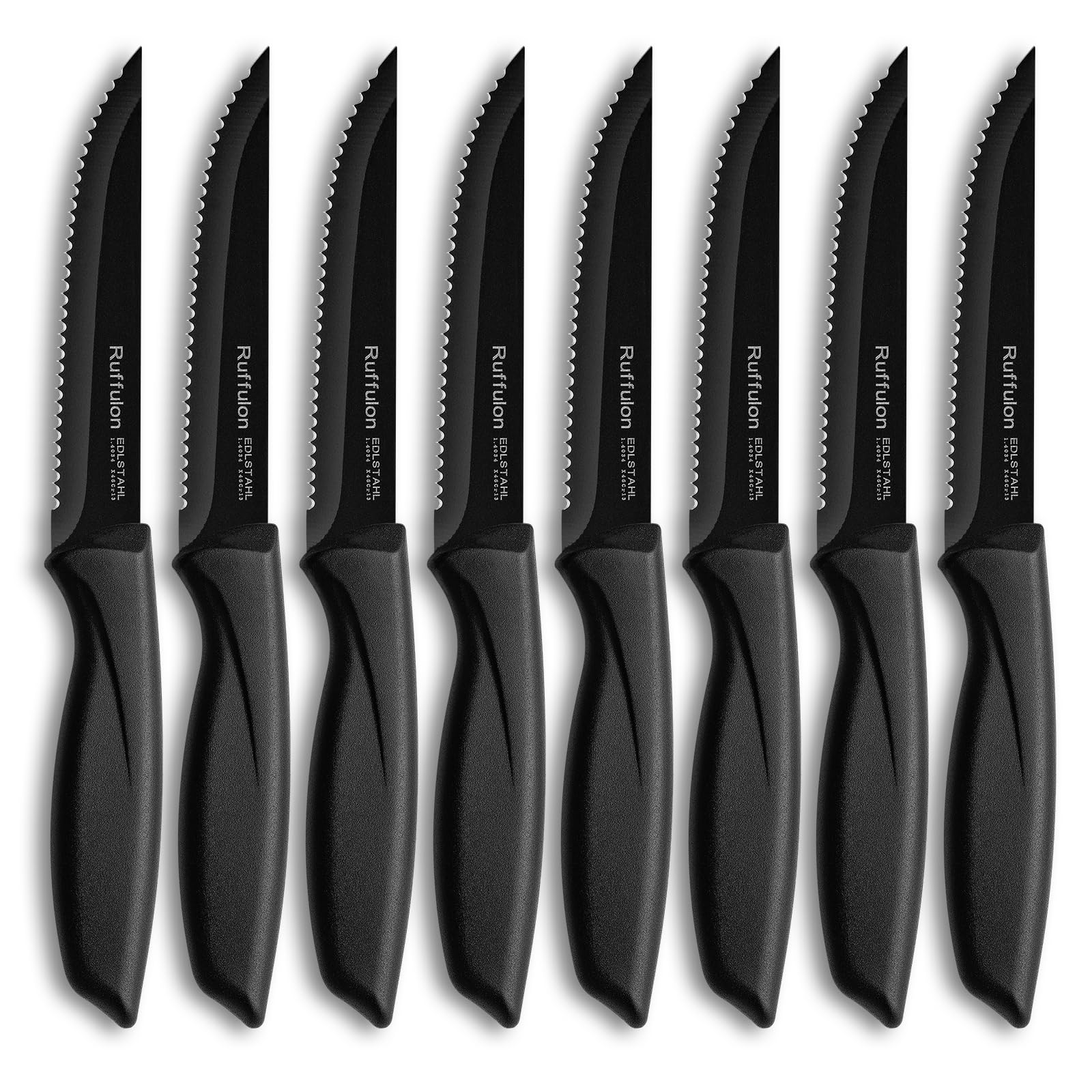 Steak Knives Set Of 8,Serrated Steak Knife,High-Carbon Stainless Steel Steak Knives,Sharp Dinner Knives With Ergonomic Handle,Kitchen Knife Set For Home/Restaurant,Dishwasher Safe,Rust-Proof