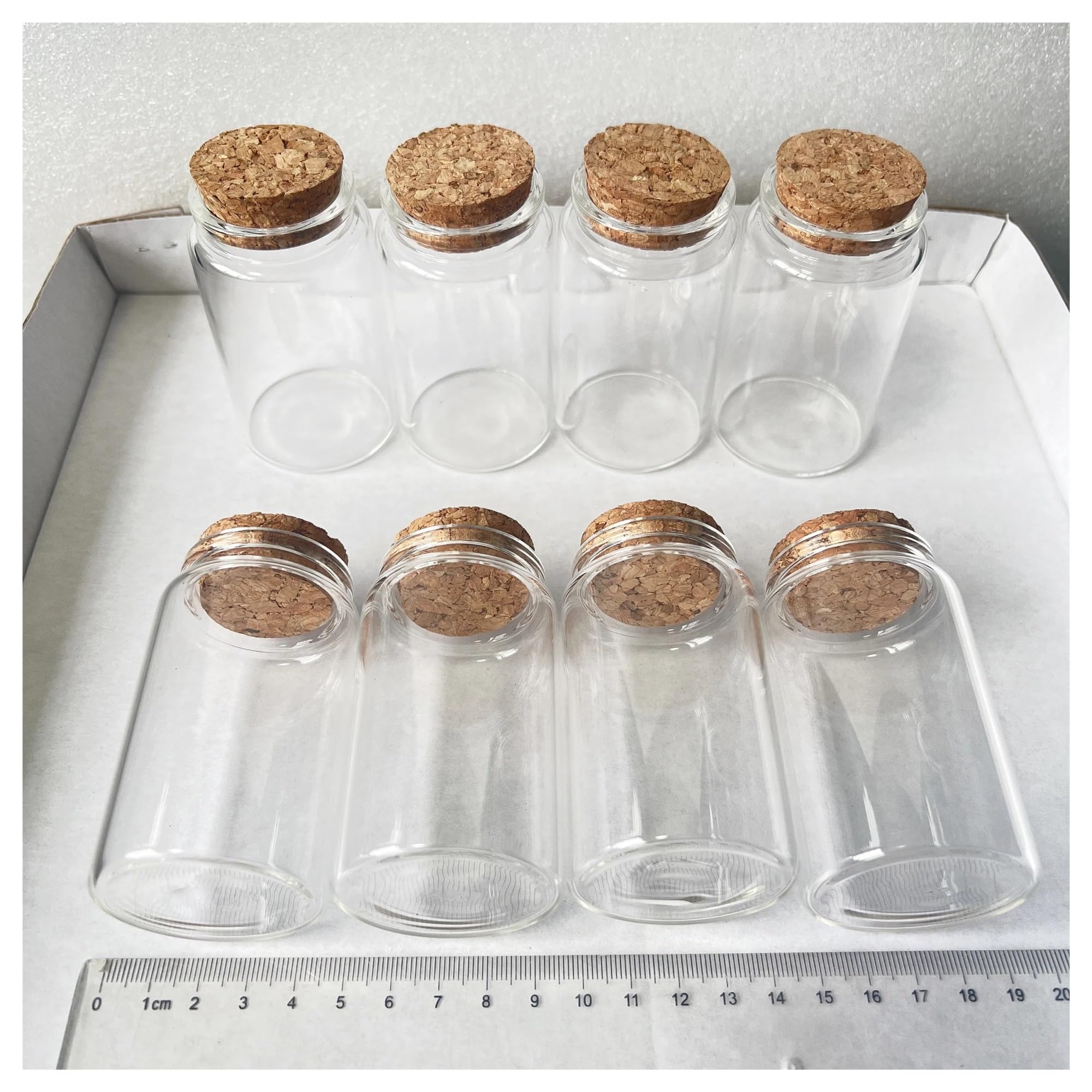 MENGKE 8 Pcs 90ml Glass Bottles With Cork Stopper 33×47×80mm Empty Spice Glass Vials Jars Home Decor Drift Bottle Glass Test Tube
