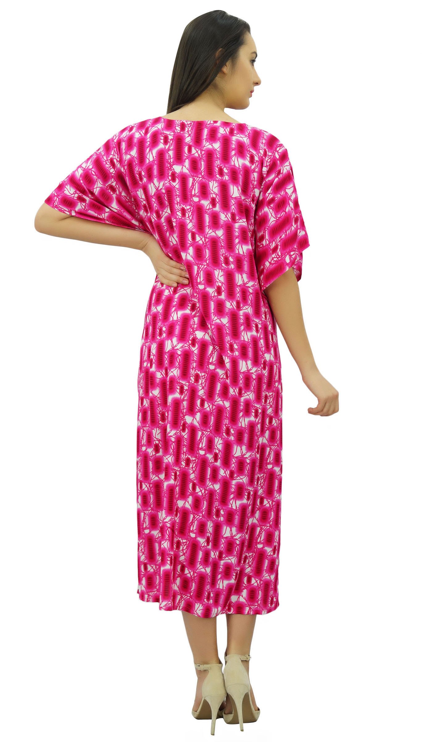 Bimba para Mujer Maxi Largo caftán Kimono rayón diseñador de Encubrimiento Noche Playa caftán