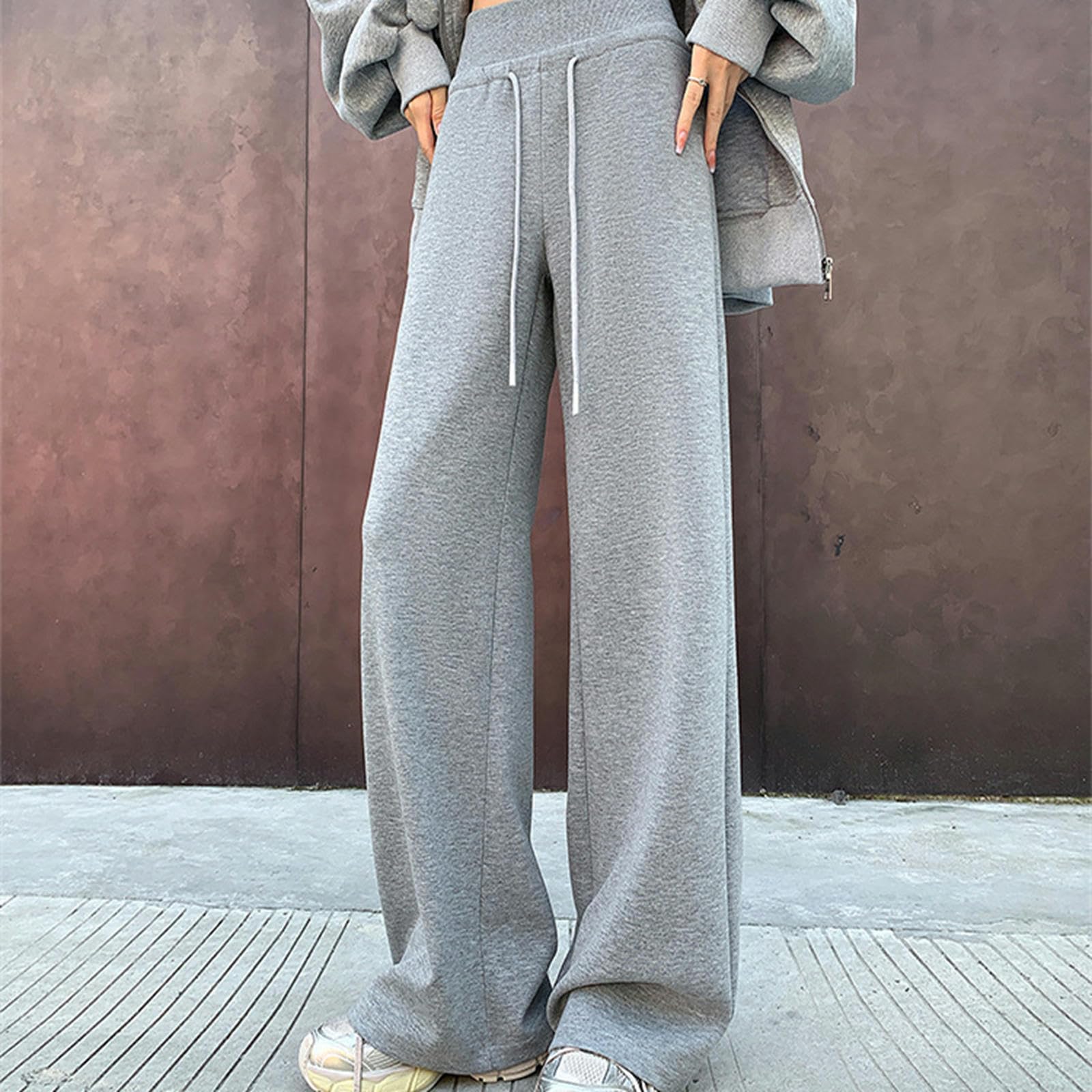 Pantalone Donna Pantaloni da Jogging Femminile Pantaloni Sportivi con Gamba Dritta Che Corrono Pantaloni Casual Elastico-Velluto Nero-s