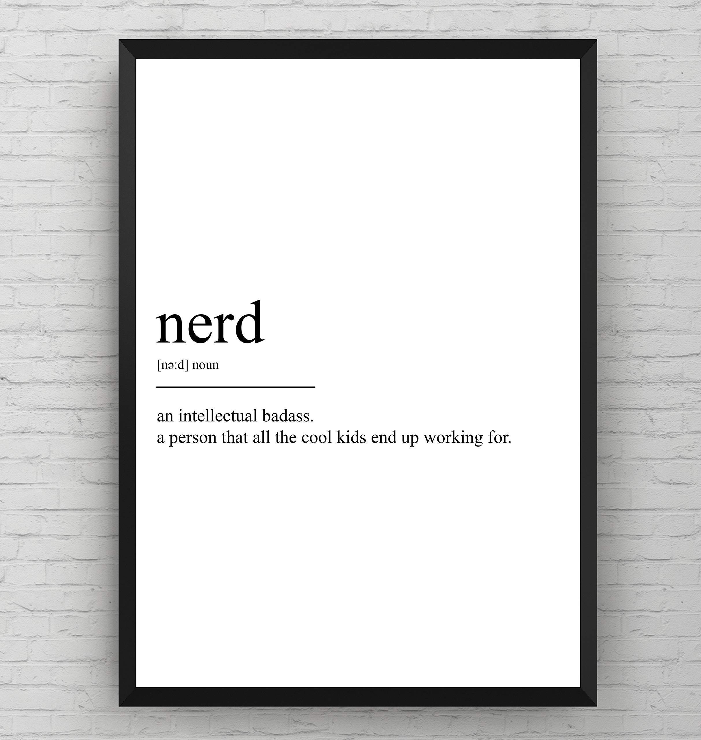 Sponsored Ad – Magic Posters Nerd Definition Print - Geek Poster Student Gift Novelty Sarcastic Funny College Wall Art Dorm Quote Uni Typography Bedroom University Home Decor - Frame Not Included