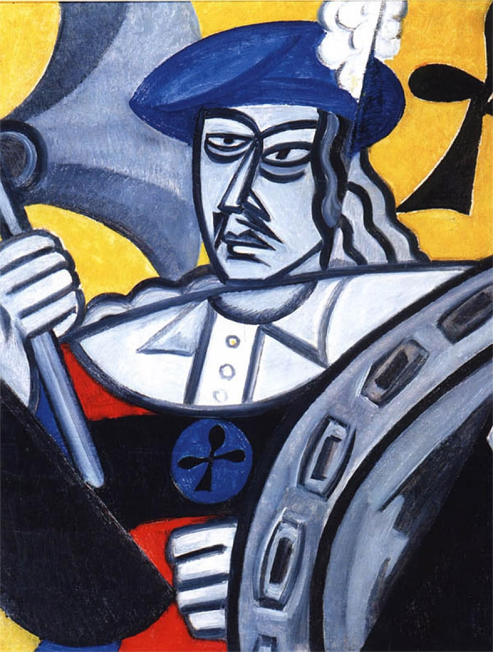 ARTXLXXBN Famous Prints Artwork Pictures Poster Painting Art Jack of Clubs by Olga Rozanova Artwork Landscape Pictures for Home Decor 60x90cm