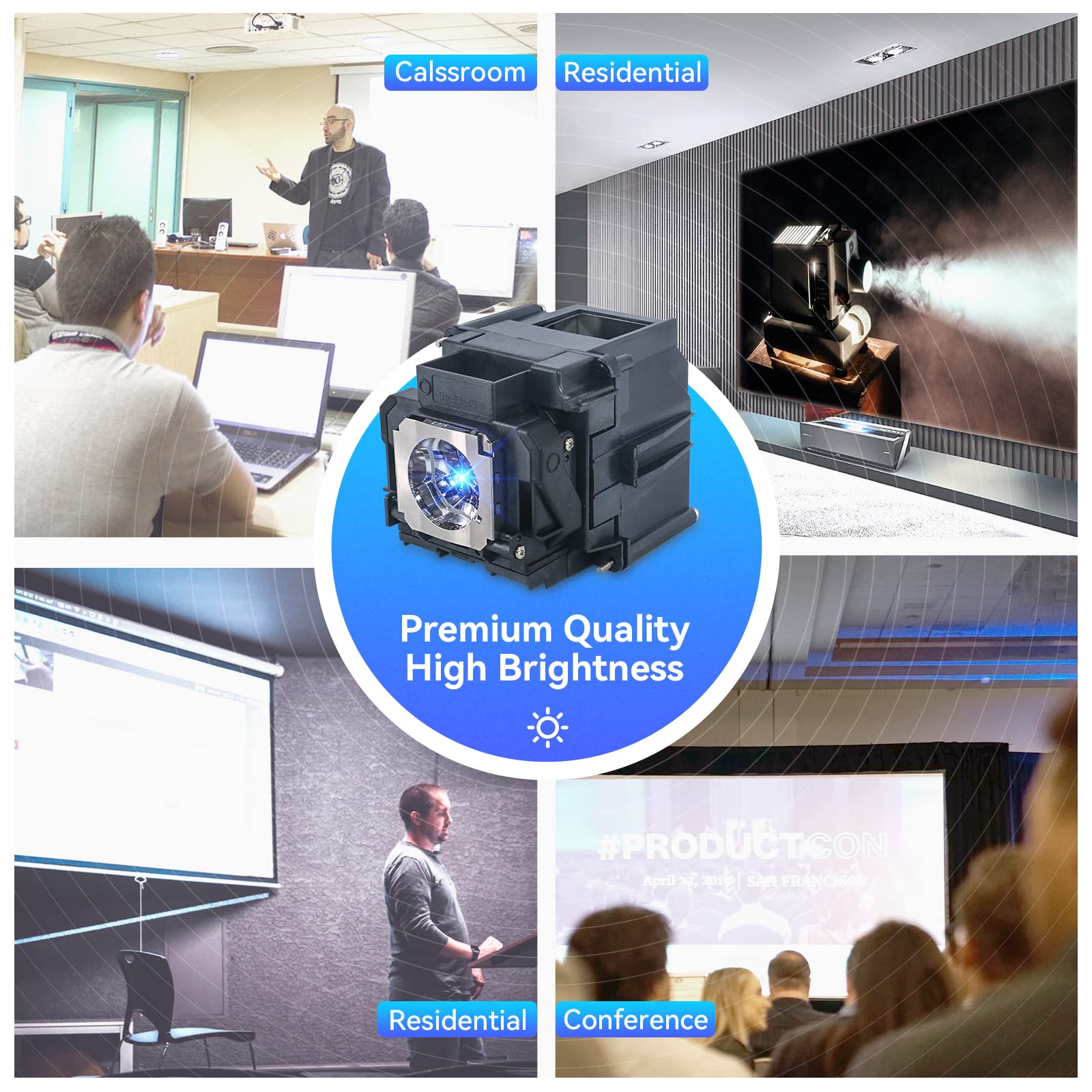 ZMSTLAMP for Epson ELPLP76 PowerLite Pro G6270W G6050W G6550WU G6750WU G6800 G6900WU G6970WU EB-G6900WU EB-G6970WU EB-G6550WU EB-G6570WU EB-G6450WU EB-G6050WNL Projector Replacement Lamp Bulb