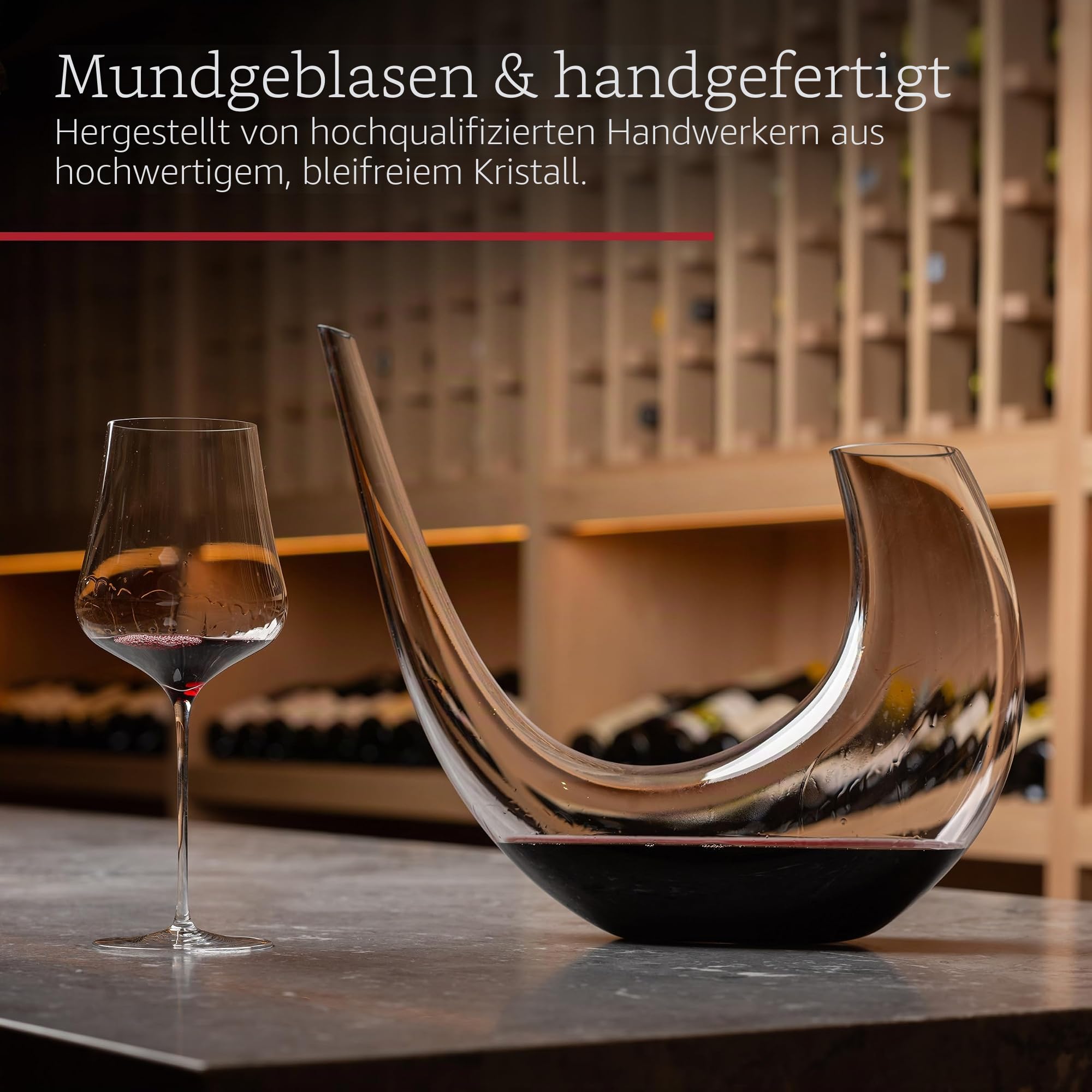 Gabriel Glas Decanter "Alpha" - Design Weindekanter aus hochwertigem Glas