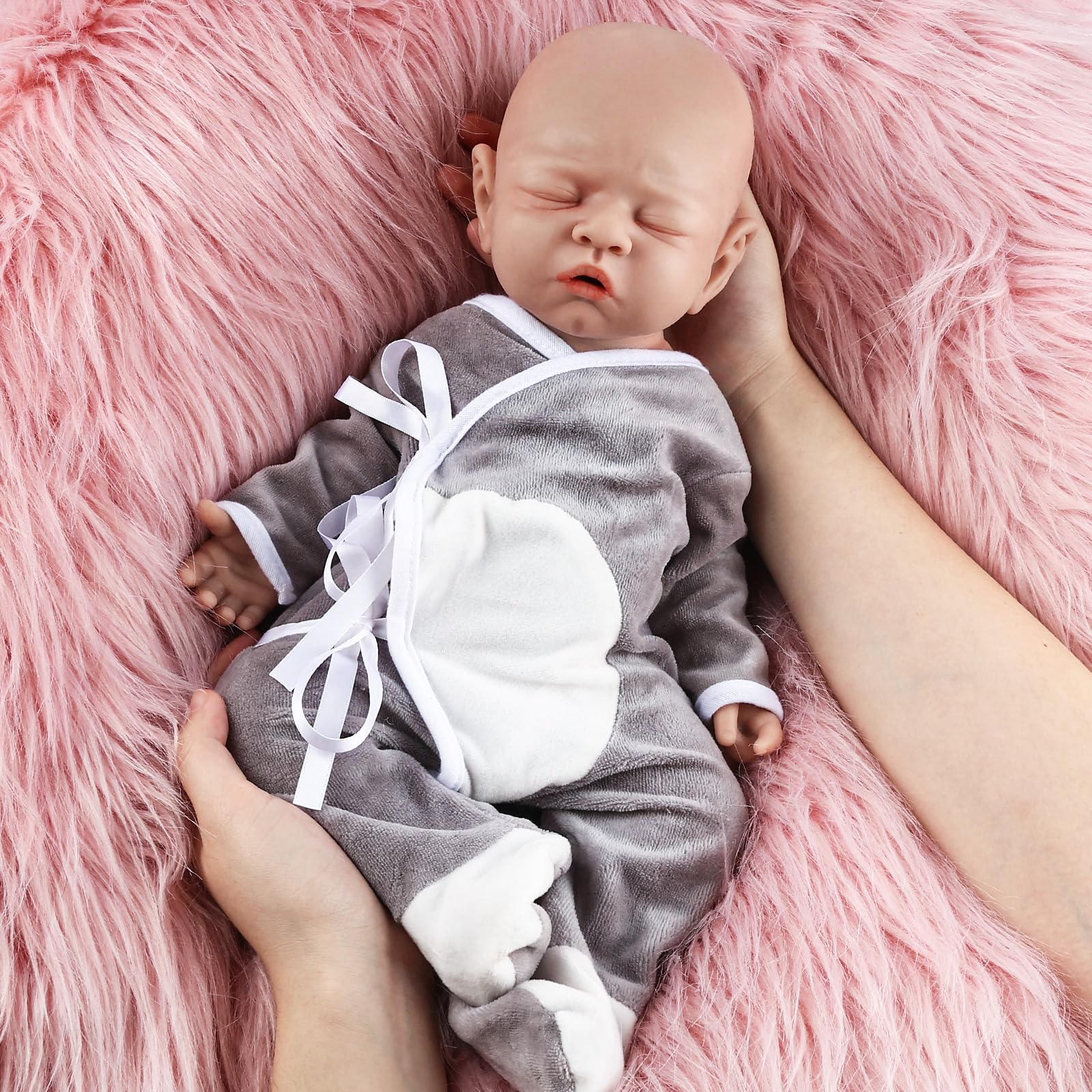 Vollence16 inch Real Lifelike Silicone Baby Dolls - Ideal for Christmas & Children's Day Also Great Kids' & Birthday Gifts - Boy