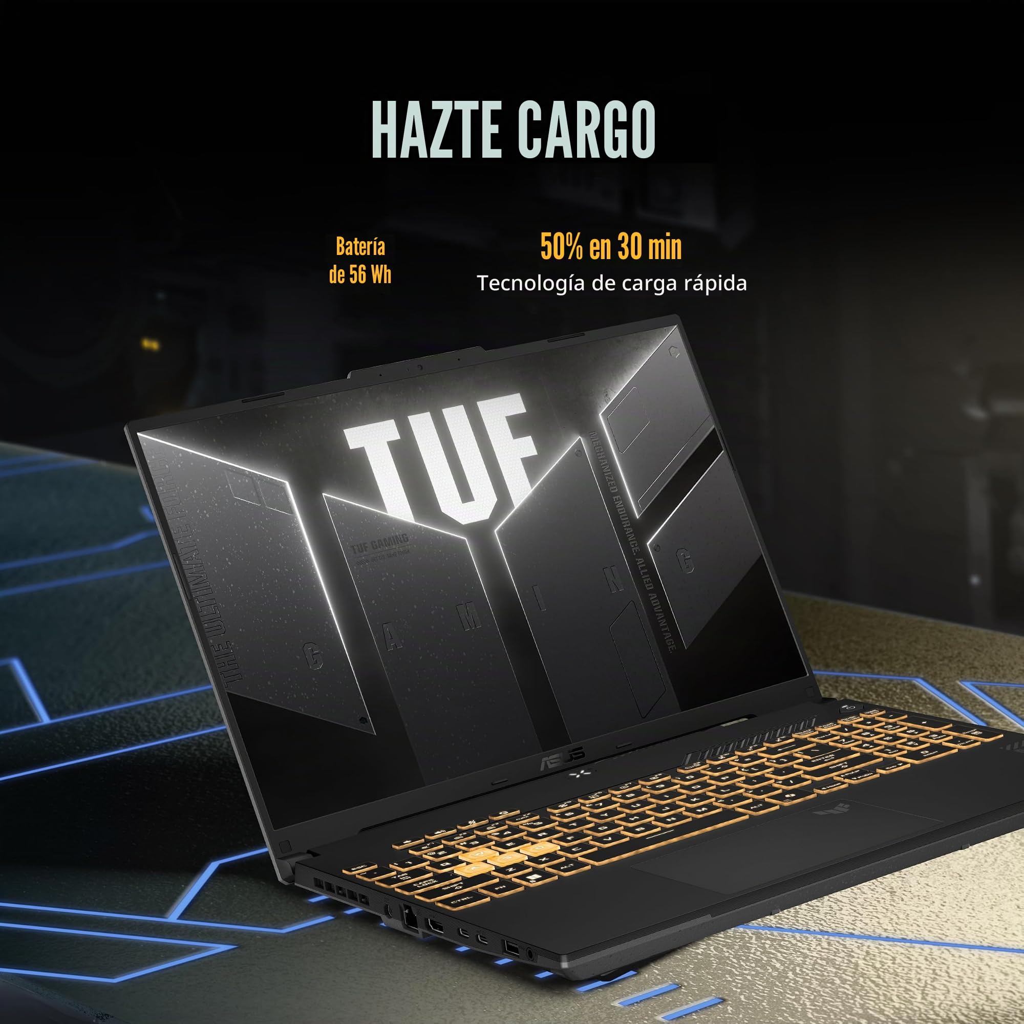 ASUS TUF Gaming F16 - Laptop para juegos, pantalla FHD+ de 40.6 cm, 144Hz, IPS nivel 16:10, Intel Core 5 210H, NVIDIA GeForce RTX 4050, 16GB DDR5, 512GB PCIe Gen4 SSD, Wi-Fi 6, Win11 Home, FX607VU-SS5