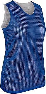 Camiseta de Baloncesto Reversible de poliéster, para Mujer, Talla 2XL, Color Azul Real, Color Blanco