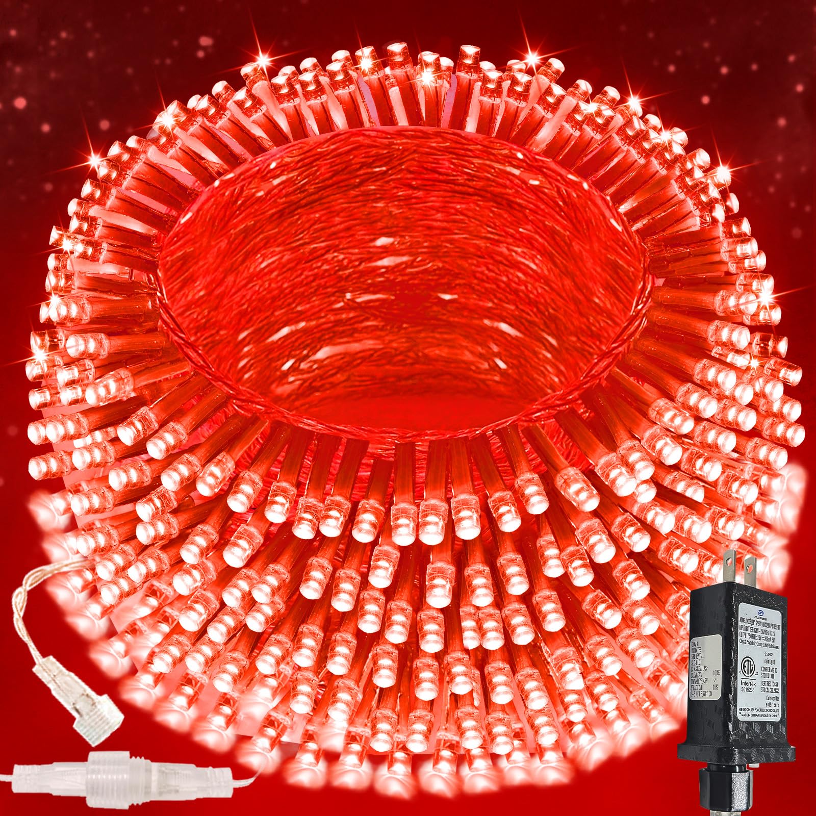 200 LED Connectable String Lights, 66FT Christmas Lights Outdoor Indoor
