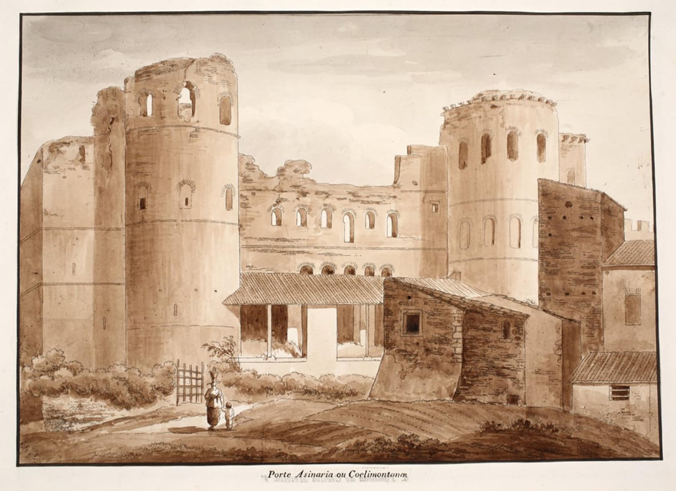SERENDIPITP Retro Picture Poster Wall Art Pictures Painting the Porta Asinaria or Coelimontana by Agostino Tofanelli Wall Art Canvas Print for Wall Decor 60x90cm