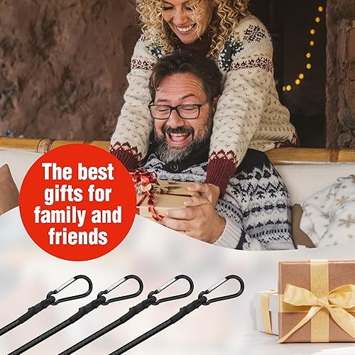 Miniatura 6 de WORKPRO Cuerdas elásticas de 24 pulgadas con ganchos, paquete de 4 correas elásticas de goma superior resistente, cuerda elástica fuerte para tienda