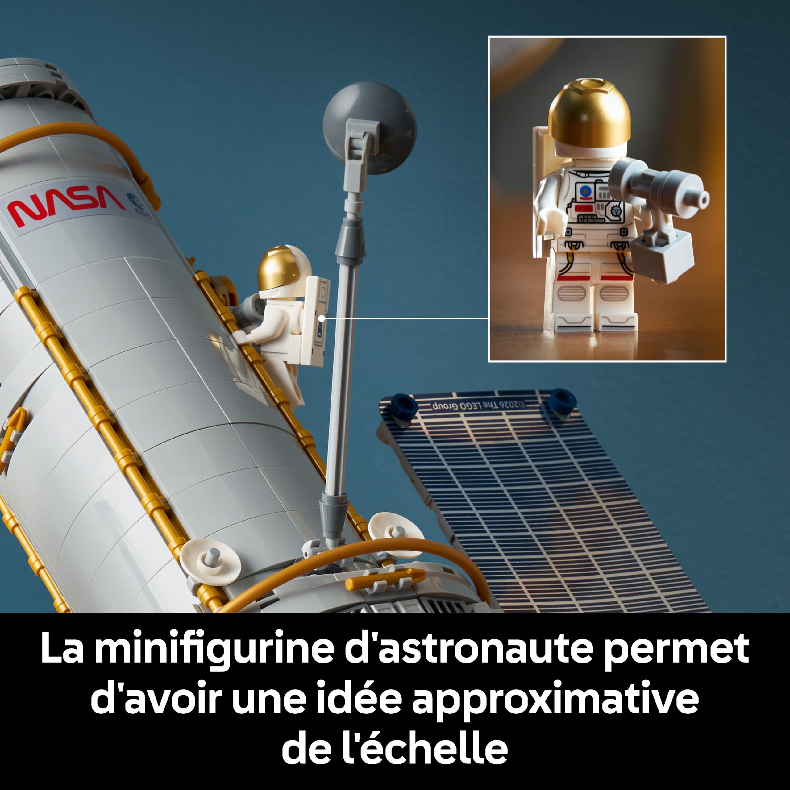 LEGO Icons Le Télescope Spatial Hubble - Maquette 3D pour Adulte - Set de Construction STEM avec Panneaux Solaires, Baie d’Instruments & Minifigurine d'Astronaute - Cadeau DIY sur l'Astronomie 11382