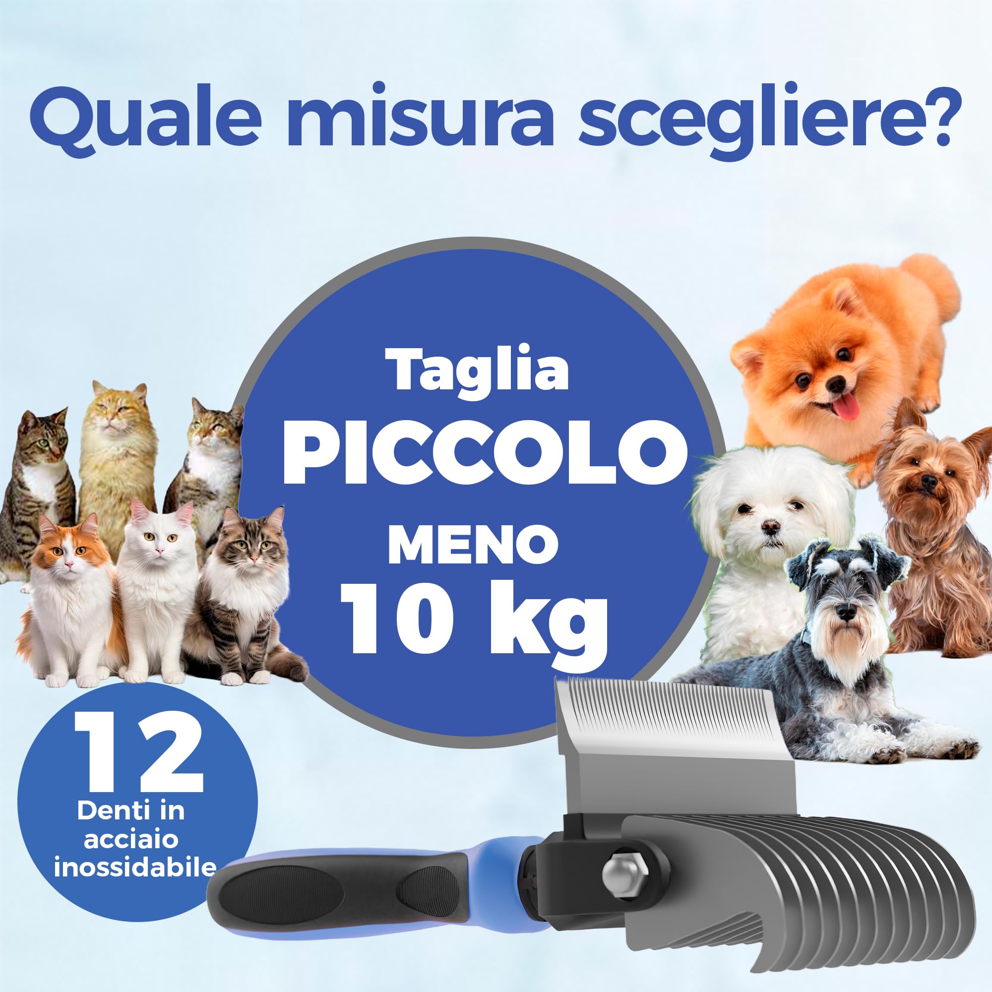 Spazzola per cani e gatti a pelo lungo - pettine grande professionale districante e spazzole per cani, gatti persiani e animali domestici a pelo corto per rimuovere peli morti (Piccolo)